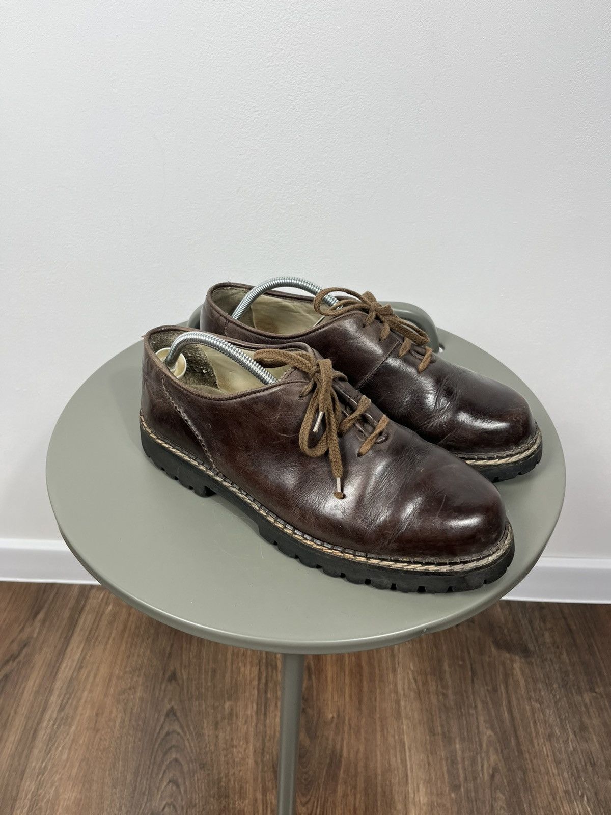 Leather Vintage Leather Derby Shoes Chunky Sole Lace Up Size 40 US 7 Size US 7 / EU 40 - 1 Thumbnail
