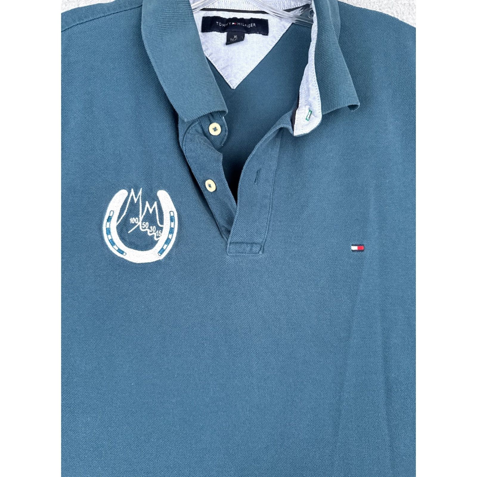 Tommy Hilfiger Tommy Hilfiger Polo Shirt Men Extra Large Blue 100% Cotton Horse Shoe READ Size US XL / EU 56 / 4 - 6 Thumbnail
