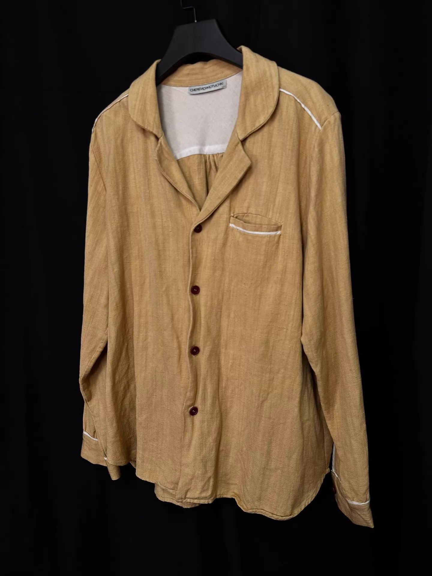 Cherevichkiotvichki cherevichkiotvichki mustard linen overshirt unisex Size US L / EU 52-54 / 3 - 3 Thumbnail