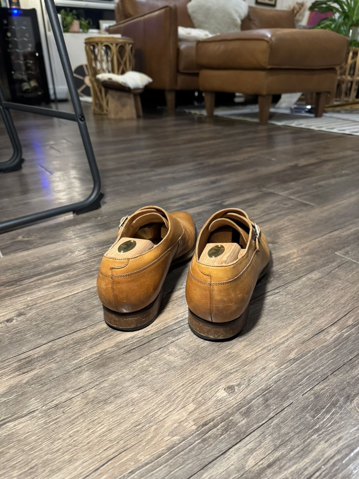 Jack Erwin Jack Erwin Brown Leather Monk Strap Shoes, Made in Portugal Size US 10.5 / EU 43-44 - 2 Thumbnail