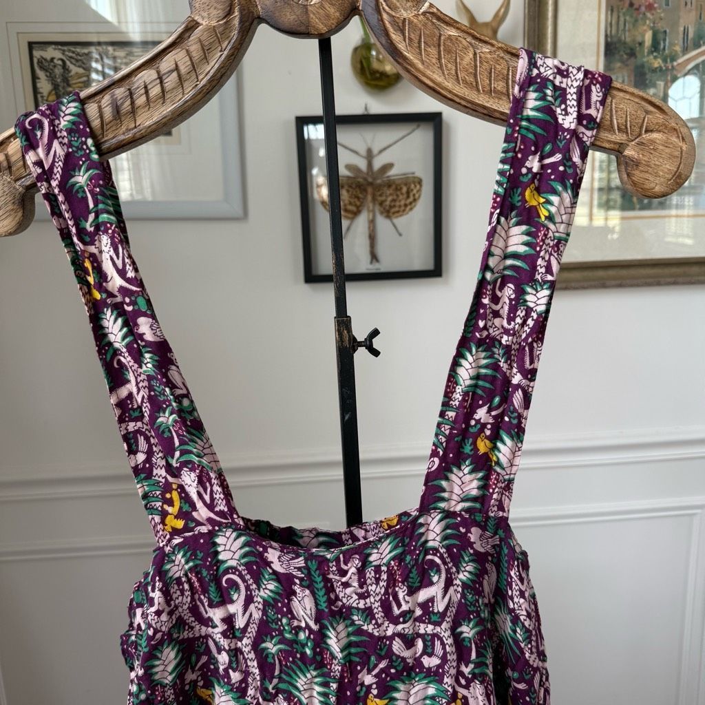 Other We Be Bop Purple Monkey Print Overalls Romper OSFM Size US 29 - 3 Thumbnail