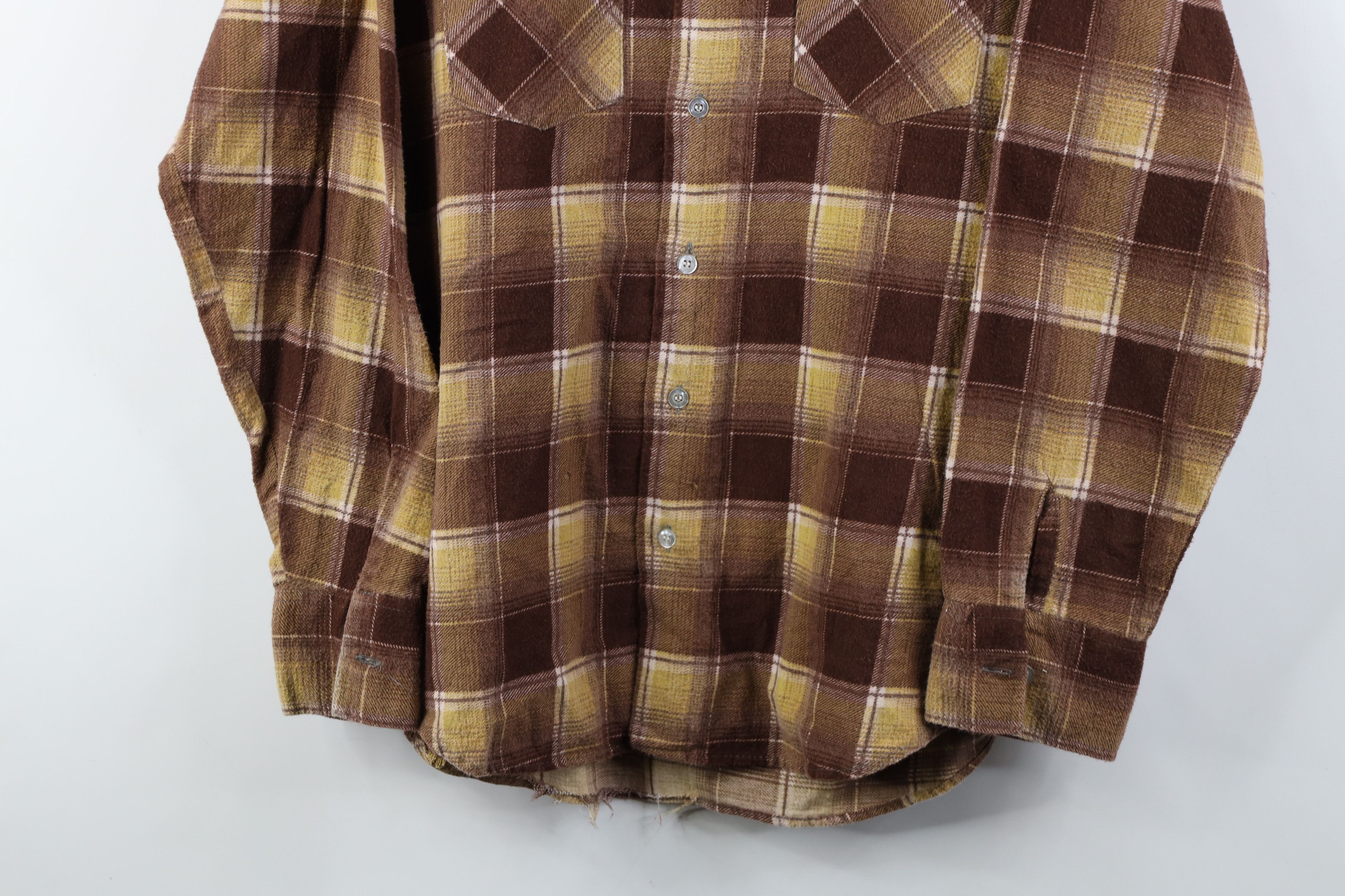 Vintage Vintage 70s Streetwear Flannel Collared Button Shirt Plaid Size US L / EU 52-54 / 3 - 3 Thumbnail