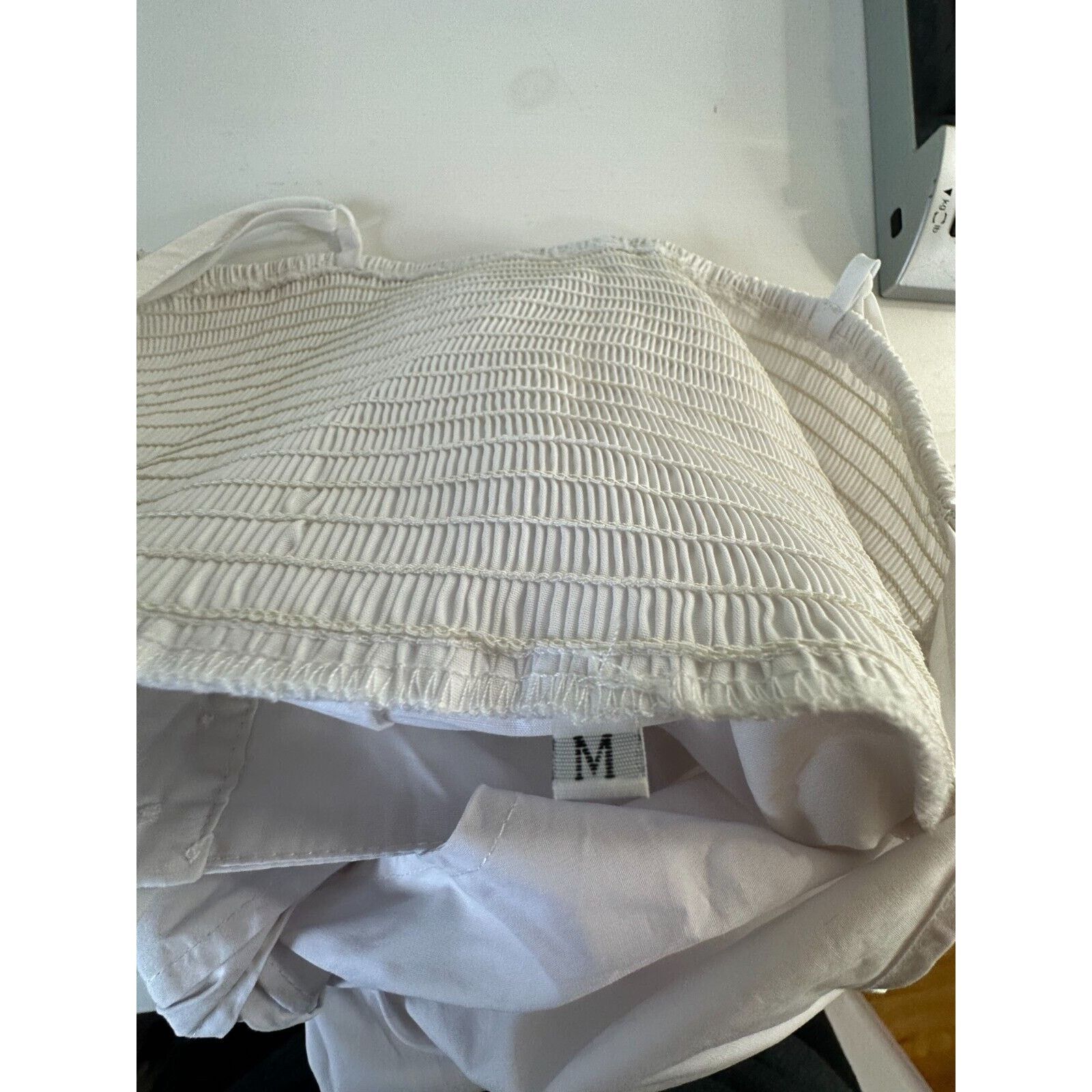Other White Front Tie Spaghetti Strap Open Front Button Dress M Size M / US 6-8 / IT 42-44 - 14 Thumbnail