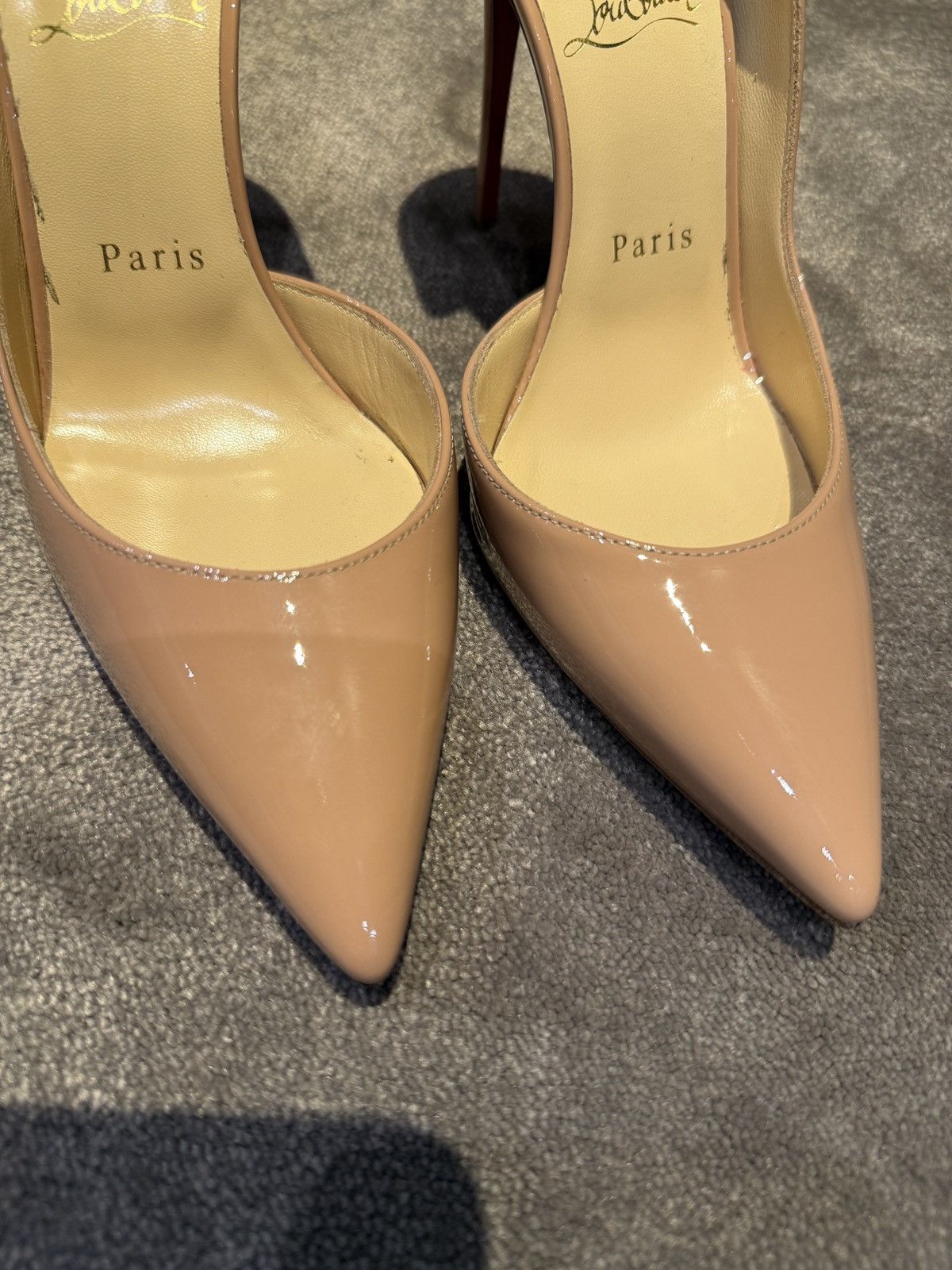Christian Louboutin Christian Louboutin Iriza 100mm patent nude pumps Size US 7 / IT 37 - 7 Thumbnail