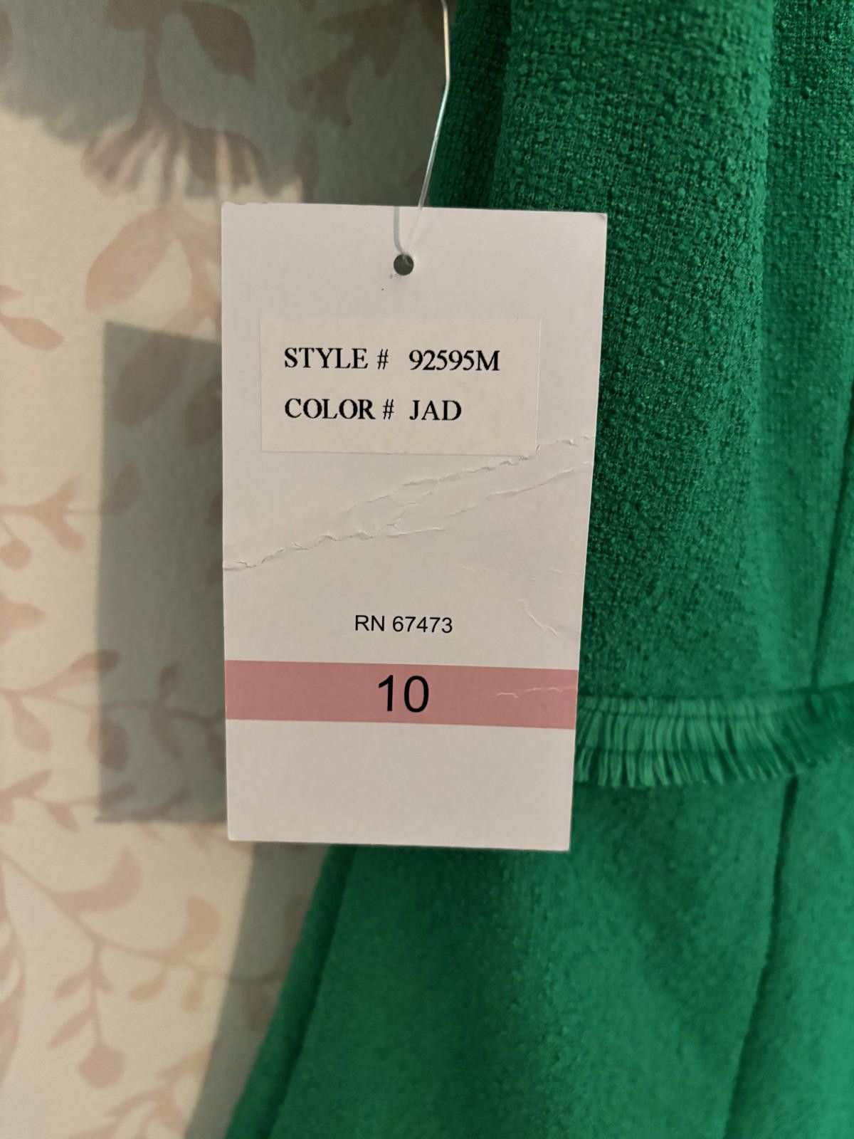 Designer NWT Maison Tara Green Dress with Lace Hem Size L / US 10 / IT 46 - 9 Thumbnail