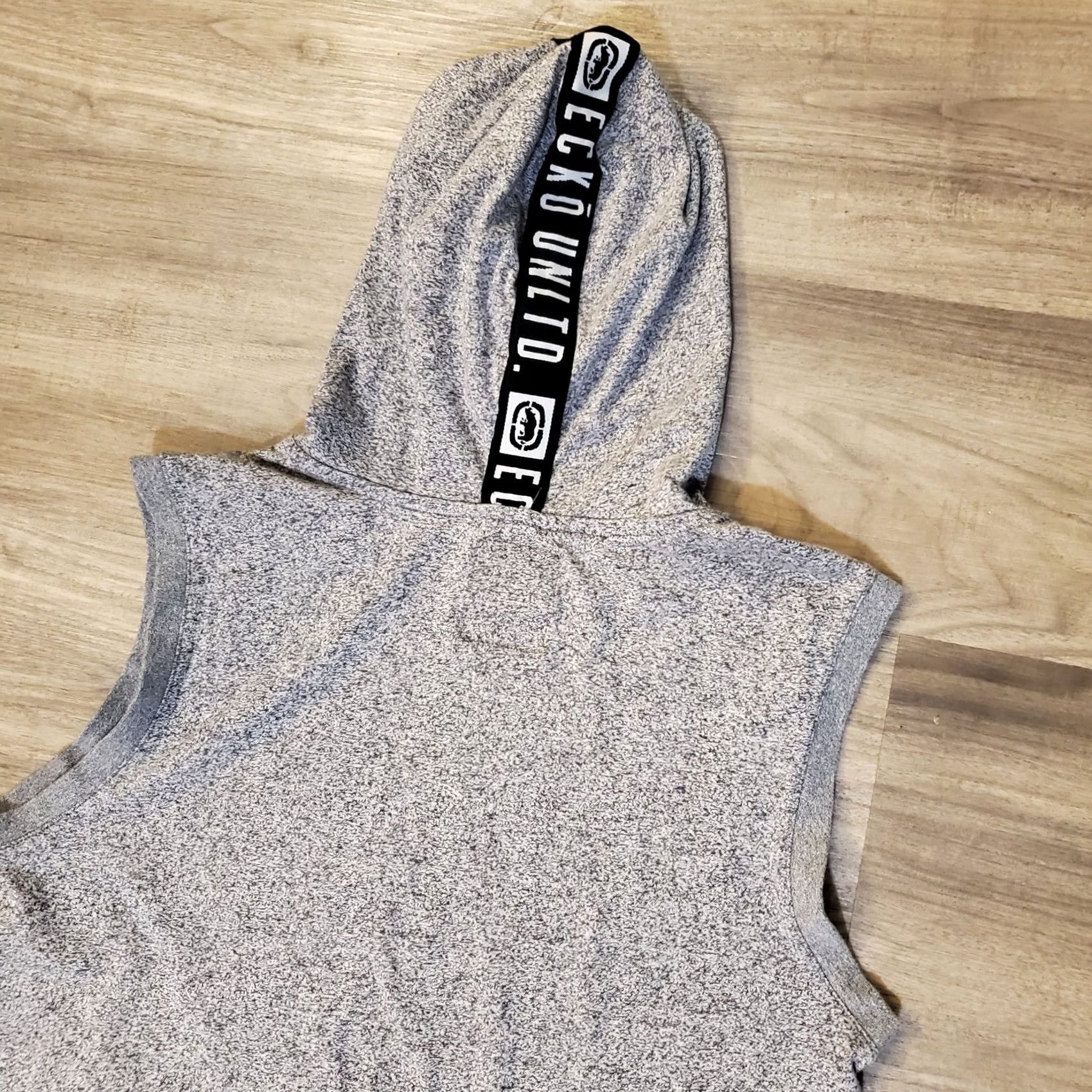 Ecko Unltd. VINTAGE ECKO UNLMTD 90s Graphic Print Hooded Sleeveless T-shirt Mens M Gray shirt Mens M Gray Logo 90s Hip Hop Punk Rock Street Beac h College Grunge Size US M / EU 48-50 / 2 - 7 Thumbnail