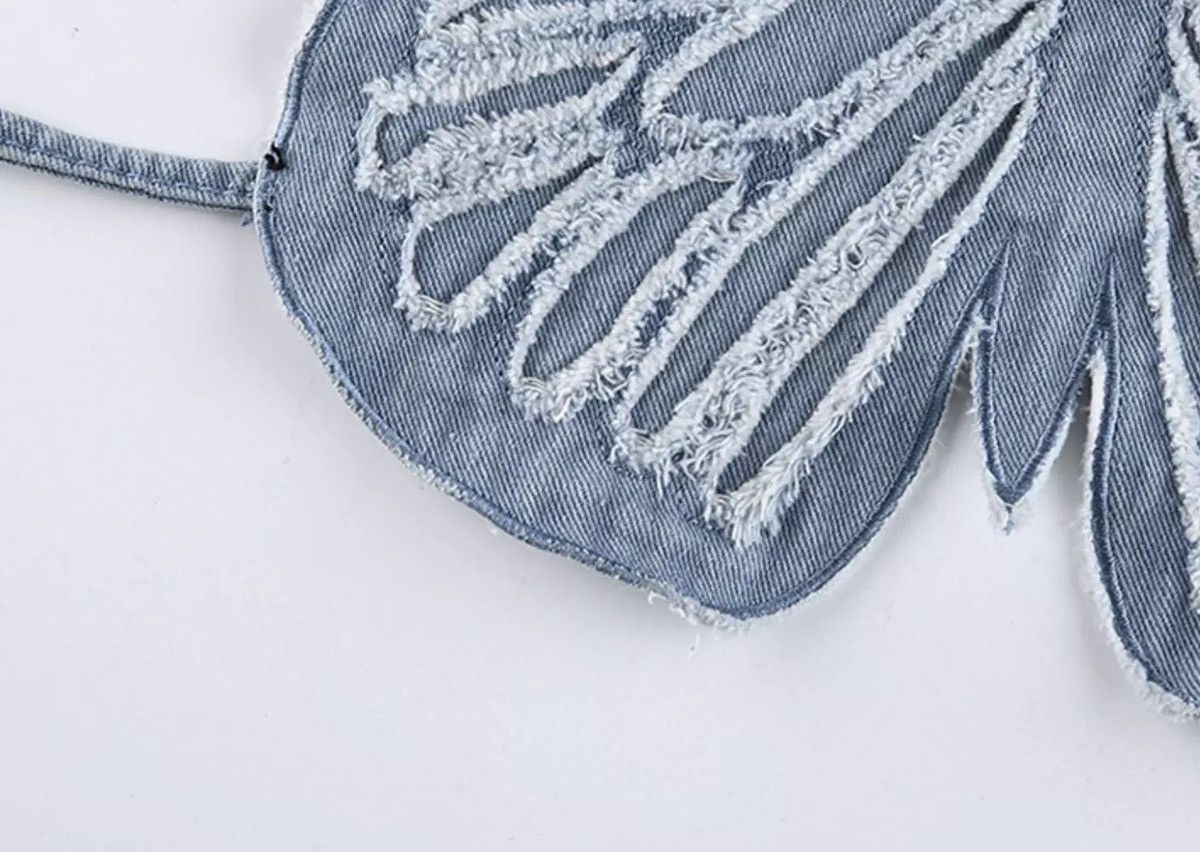 Other Y2K Butterfly Denim Halter Top Size ONE SIZE - 7 Thumbnail