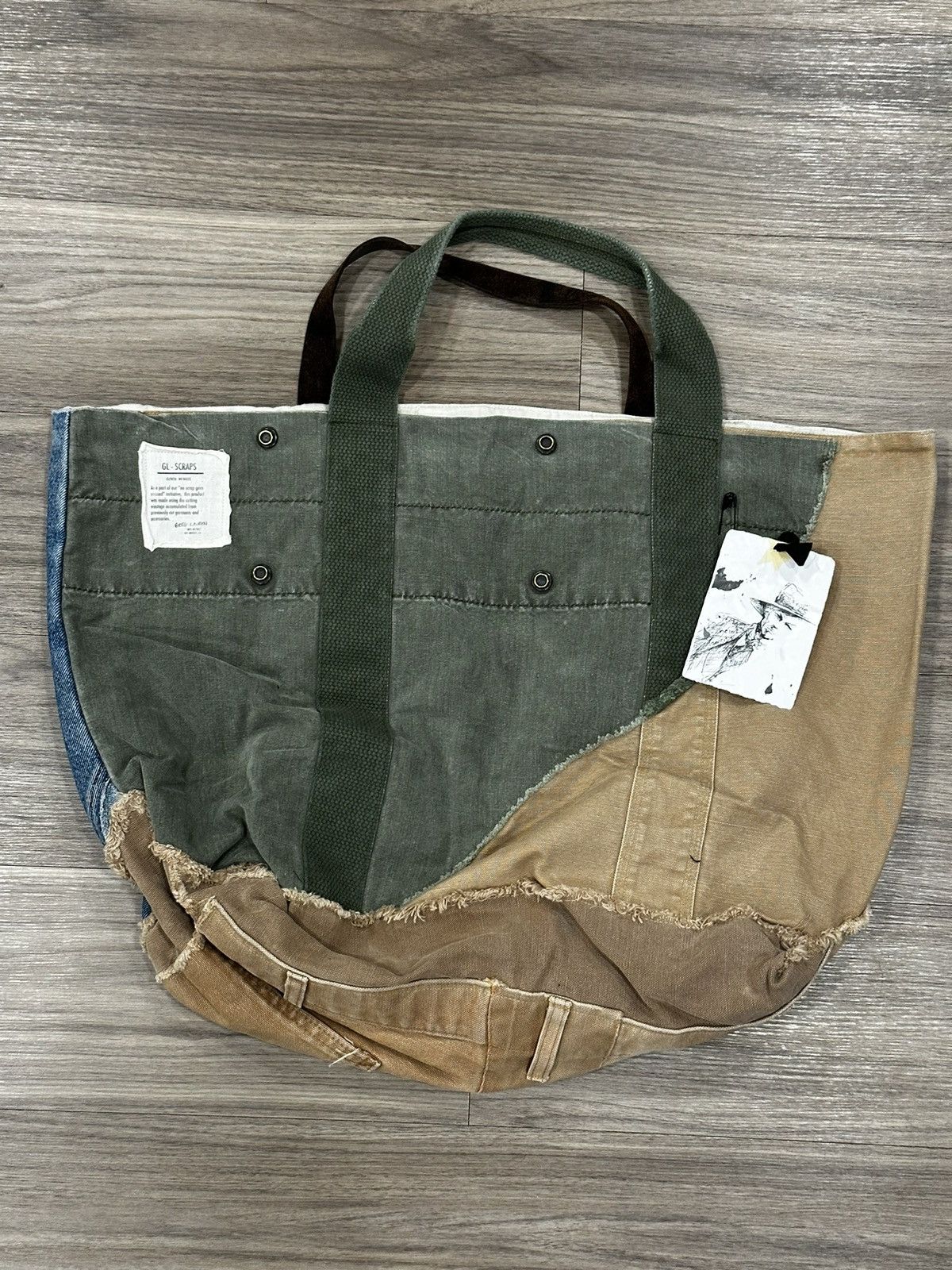 image of Greg Lauren Gl Mixed Tote Bag, Men's