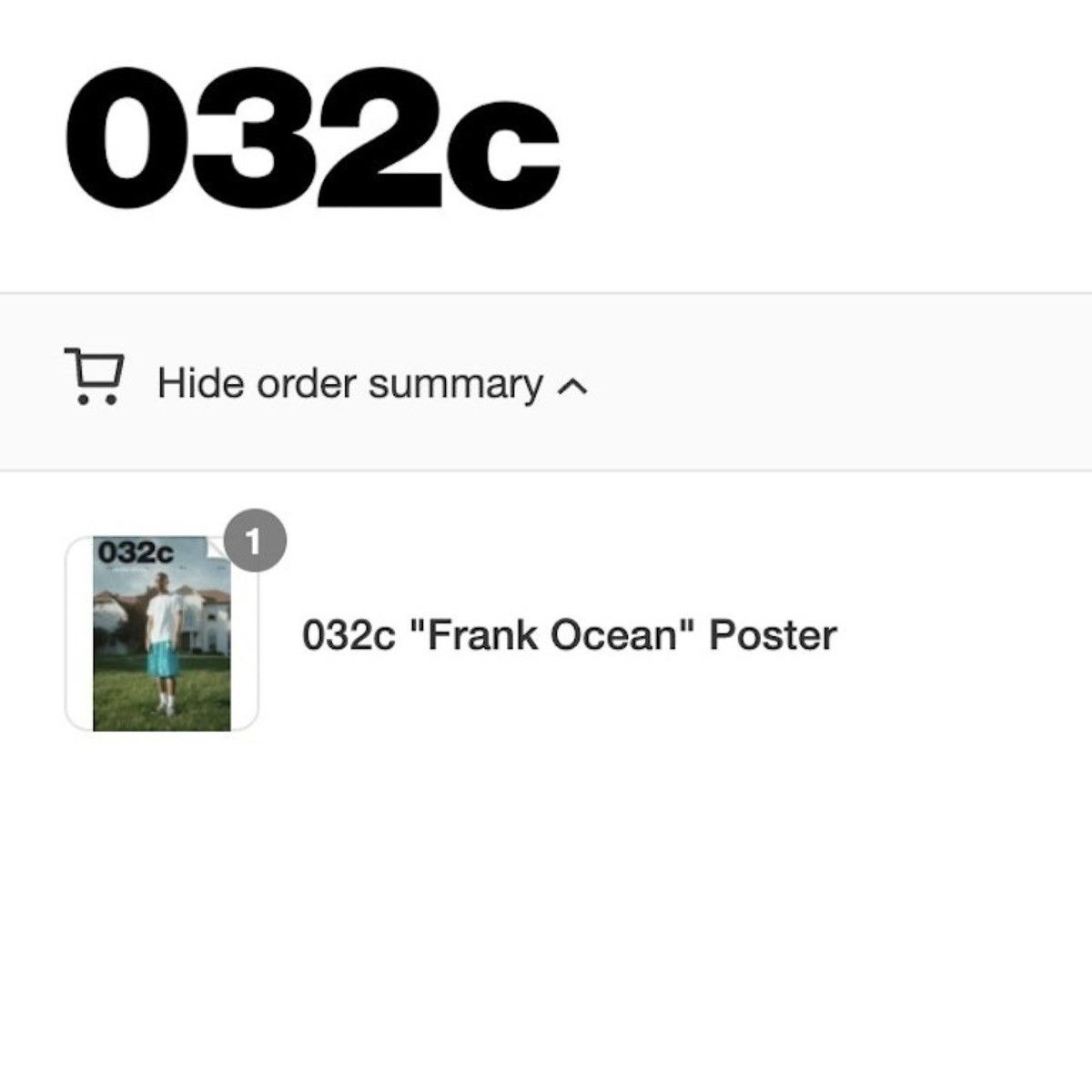 032c × Frank Ocean 032c Issue #33 “Frank Ocean” Poster Size ONE SIZE - 3 Thumbnail