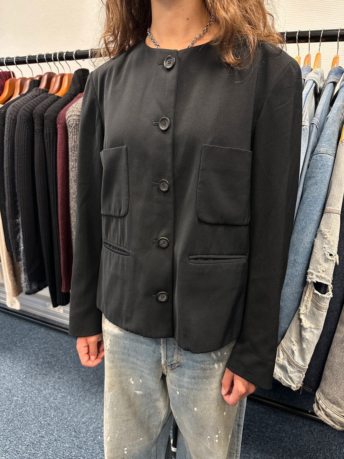 Marithe + Francois Girbaud Marithé + François Girbaud 90’s Dress Casual Black Jacket Size L / US 10 / IT 46 - 2 Thumbnail