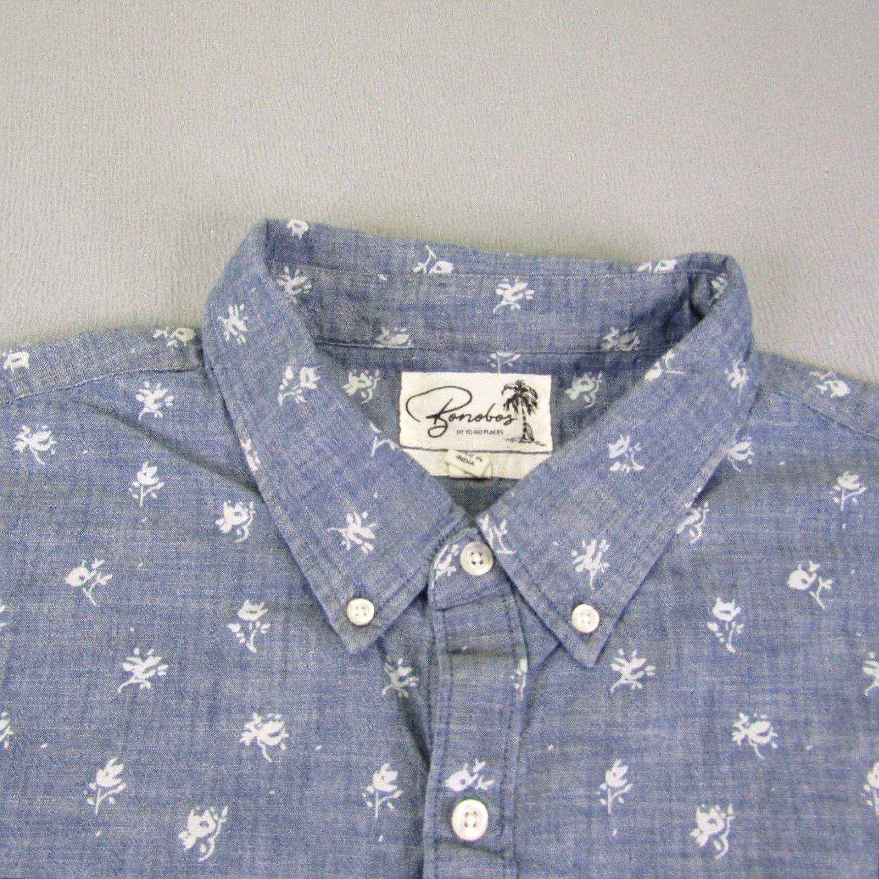 Bonobos BONOBOS Shirt Mens 2XL Blue Slim Fit Floral Button-Up Short Sleeve Casual Outdoor Size US XXL / EU 58 / 5 - 2 Thumbnail