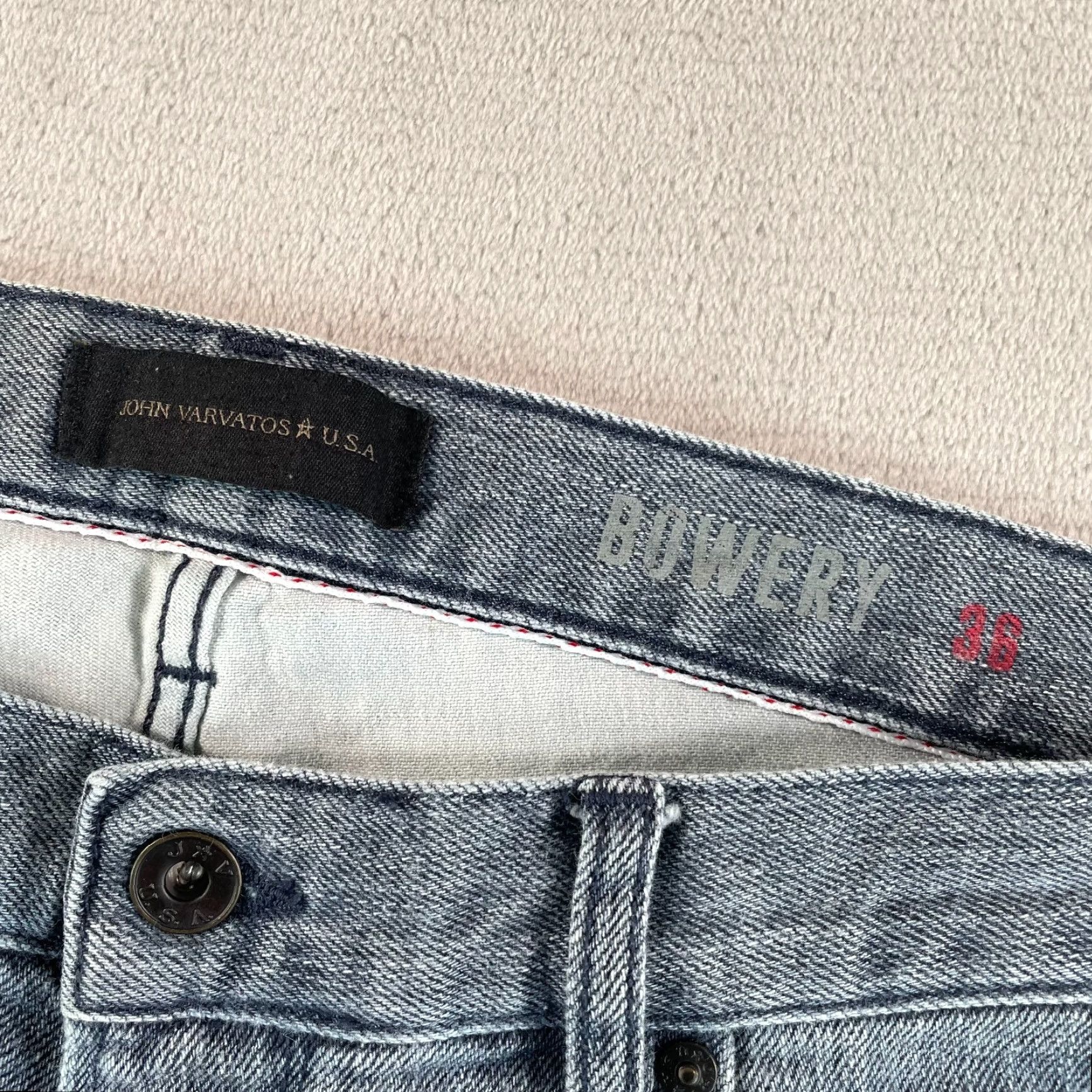 John Varvatos John Varvatos USA Bowery Slim Straight Men 36x26.5 Grey Zip Fly Denim Jeans Size US 36 / EU 52 - 3 Thumbnail