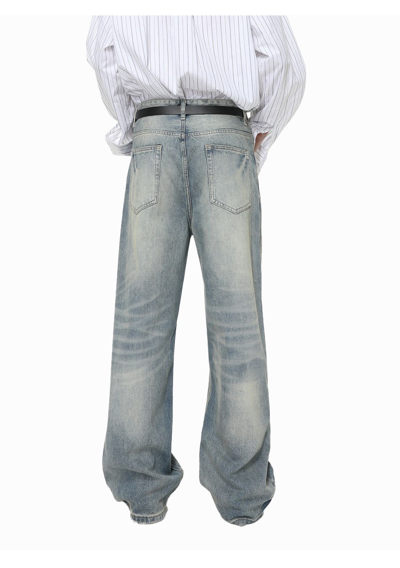 Vintage Men's vintage washed distressed whiskered straight leg jeans Size US 32 / EU 48 - 5 Thumbnail