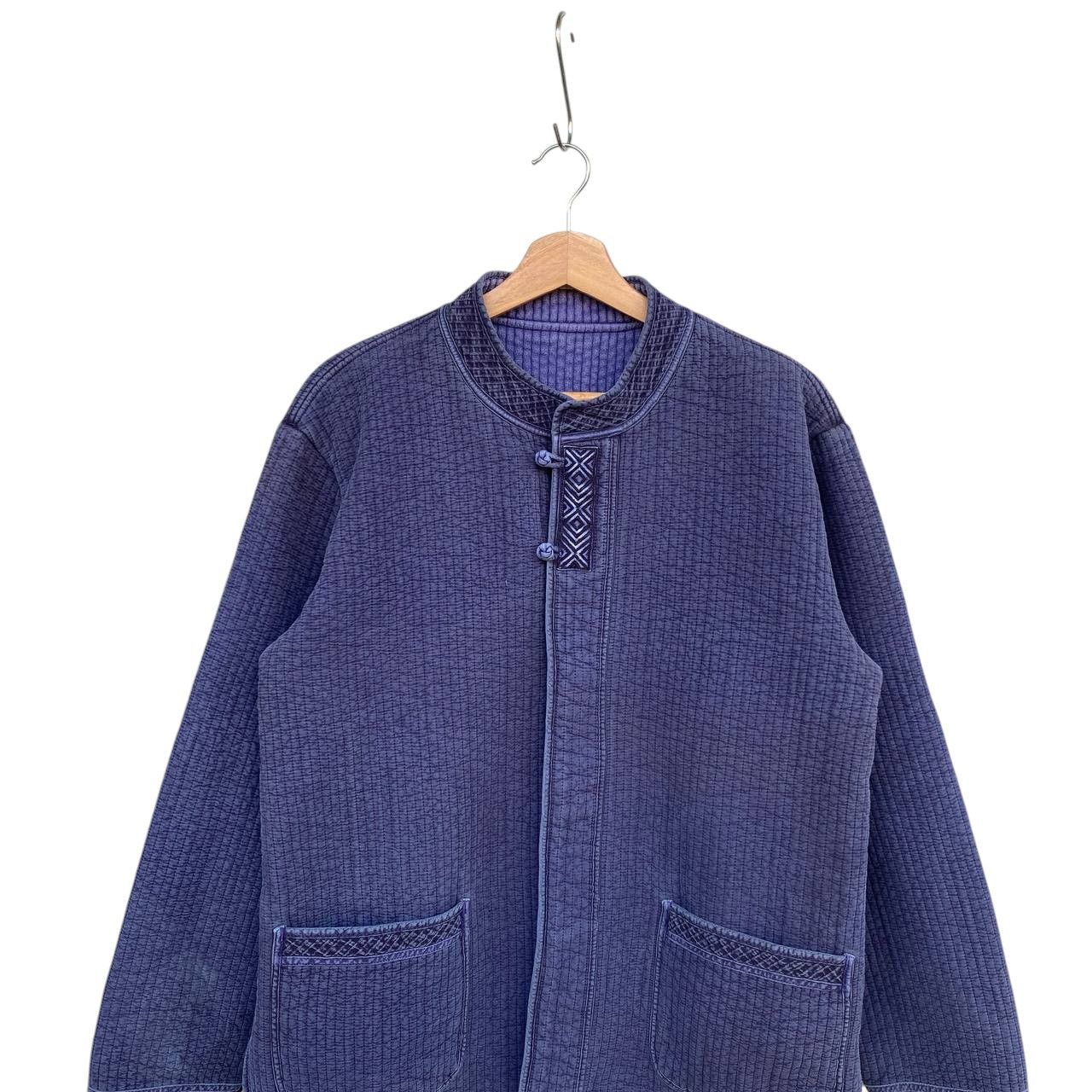 Japanese Brand 90s Vintage Japanese Indigo Blue Quilted KungFu Chore Jacket Size US L / EU 52-54 / 3 - 2 Thumbnail