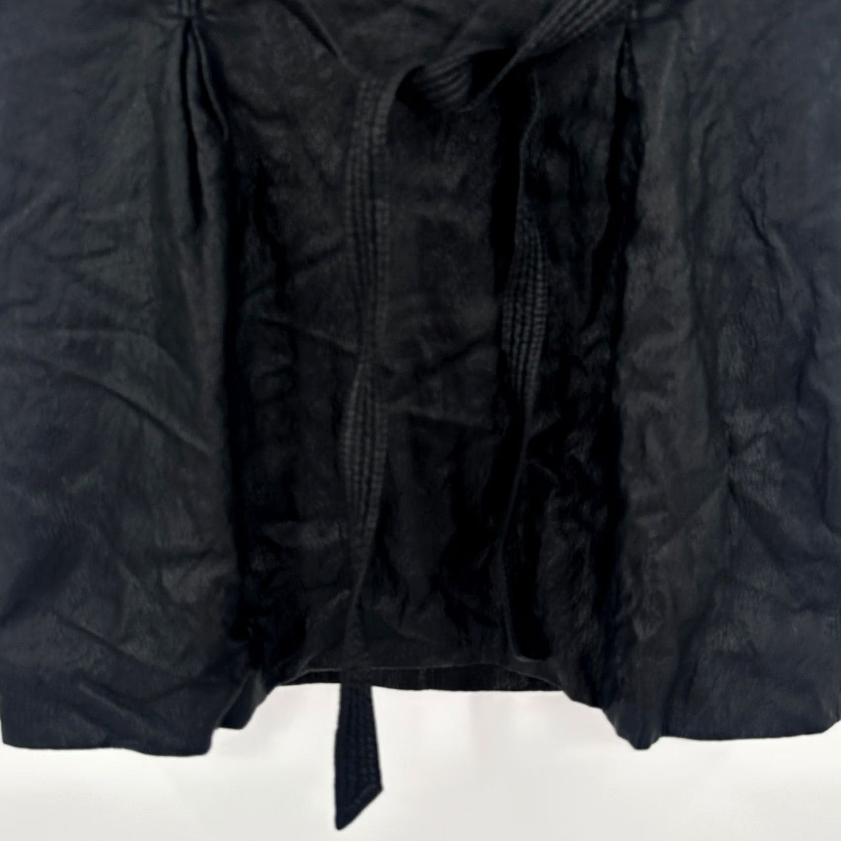 Free People Free People Black Faux Leather Paperbag Waist Tie Front Mini Skirt Size 10 Size 32" / US 10 / IT 46 - 3 Thumbnail