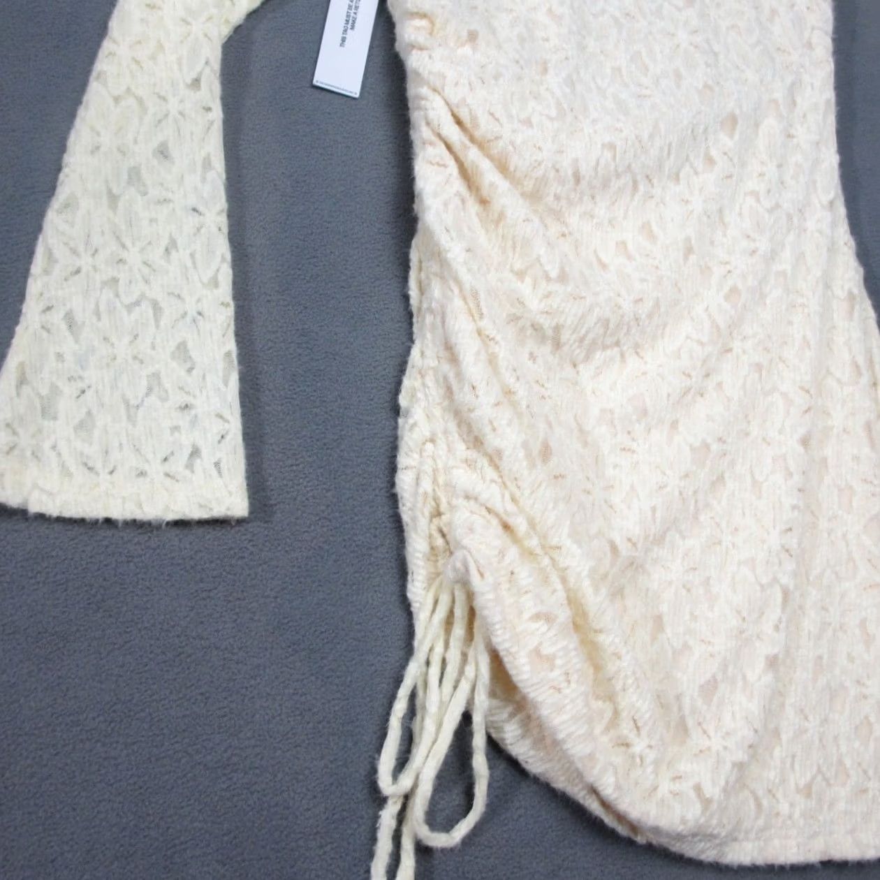PRINCESS POLLY Princess Polly Dress Womens 6 Ivory Mini Nylon Que Sera Long Sleeve Side Ruched Dress Size M / US 6-8 / IT 42-44 - 2 Thumbnail