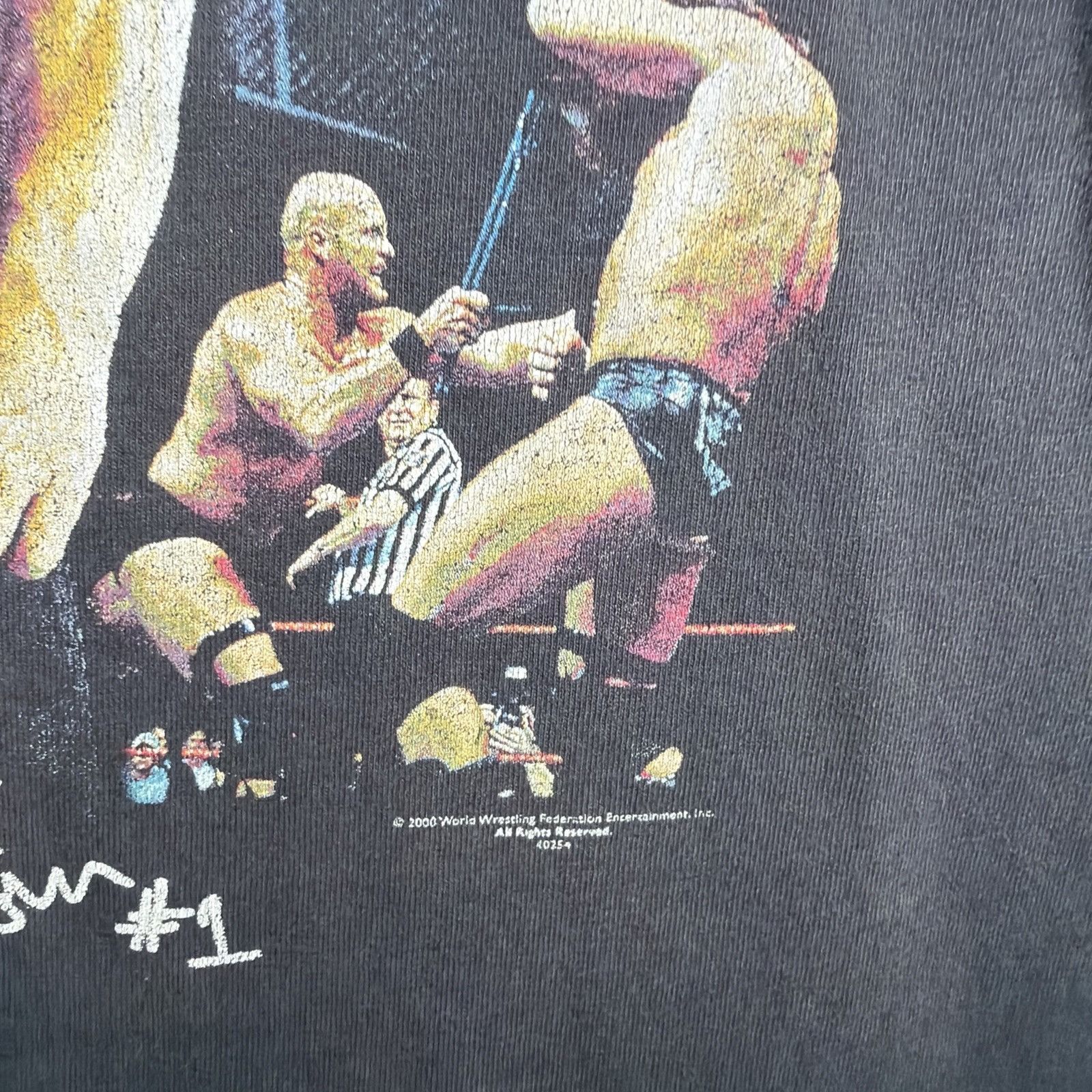 WWF Vintage Stone Cold Austin Shirt Large Black 90s Faded WWF Size US L / EU 52-54 / 3 - 5 Thumbnail