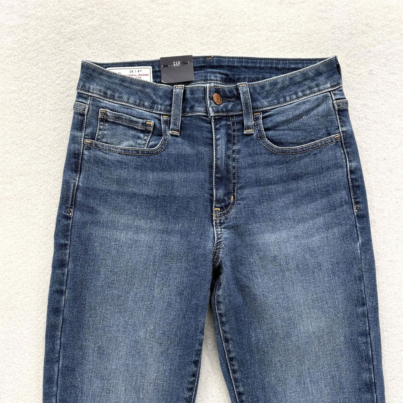 Gap Gap Jegging Jeans Womens 6 Blue Medium Wash Mid Rise Super Stretch NWT Size 28" / US 6 / IT 42 - 2 Thumbnail