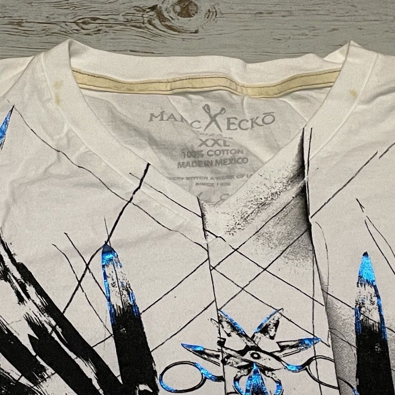 Affliction × Marc Ecko × Tapout Rare Marc Ecko Wings Cross Tee Y2K Affliction Style Size US XXL / EU 58 / 5 - 5 Thumbnail