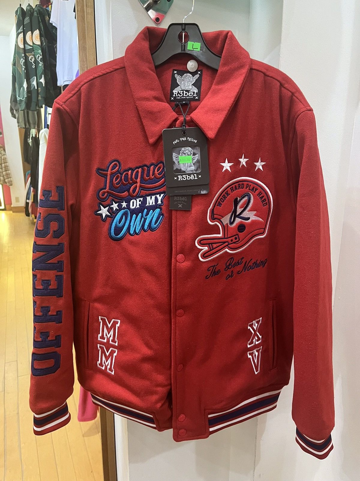 Other Red Letterman Bomber Jacket Size US L / EU 52-54 / 3 - 1 Thumbnail