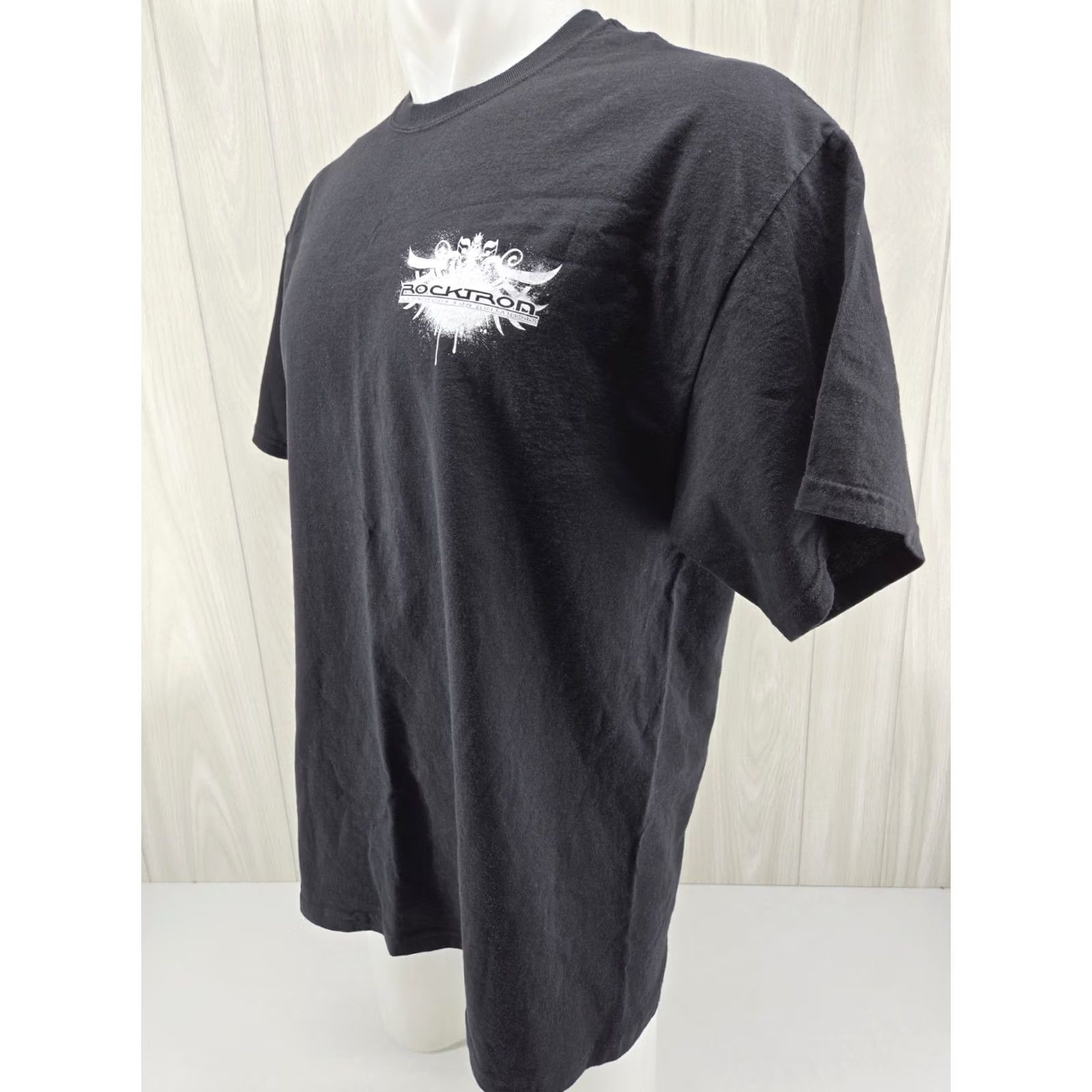 Hanes ROCKTRON Promo T Shirt Black XL Men Short Sleeve Graphic Print Hanes Cotton Shirt Mens XL Black Rocktron Promo T-Shirt Size US XL / EU 56 / 4 - 3 Thumbnail