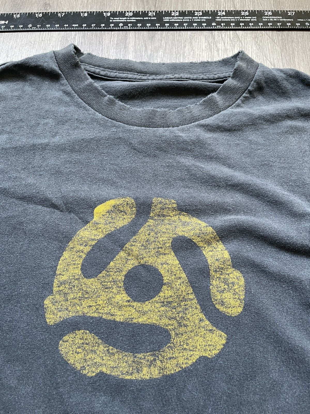 Vintage Y2K 45 RPM Adapter “Vinyl Record” Graphic T-Shirt (No Sz.) Size US XL / EU 56 / 4 - 2 Thumbnail