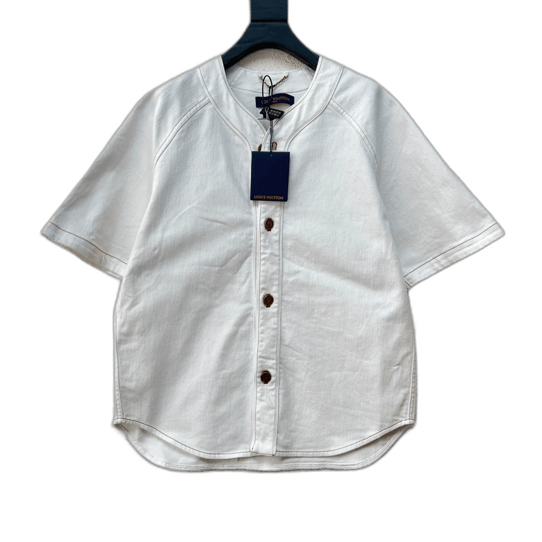 Louis Vuitton Louis Vuitton White Denim Short Sleeve Shirt - dmc Size M / US 6-8 / IT 42-44 - 1 Thumbnail