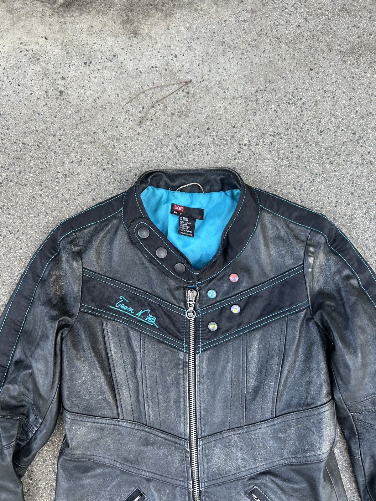 Diesel Vintage Diesel Y2K Leather Jacket Fitted Denim Moto Jacket Size M / US 6-8 / IT 42-44 - 4 Thumbnail