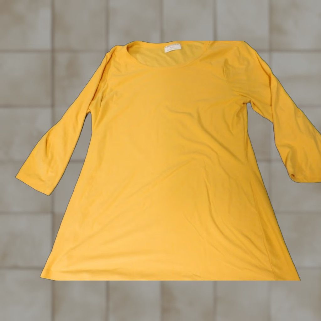 Vintage Bobbie Brooks Blouse Womens M Yellow Casual Crew Neck Pullover Stretch Regular Size M / US 6-8 / IT 42-44 - 1 Thumbnail