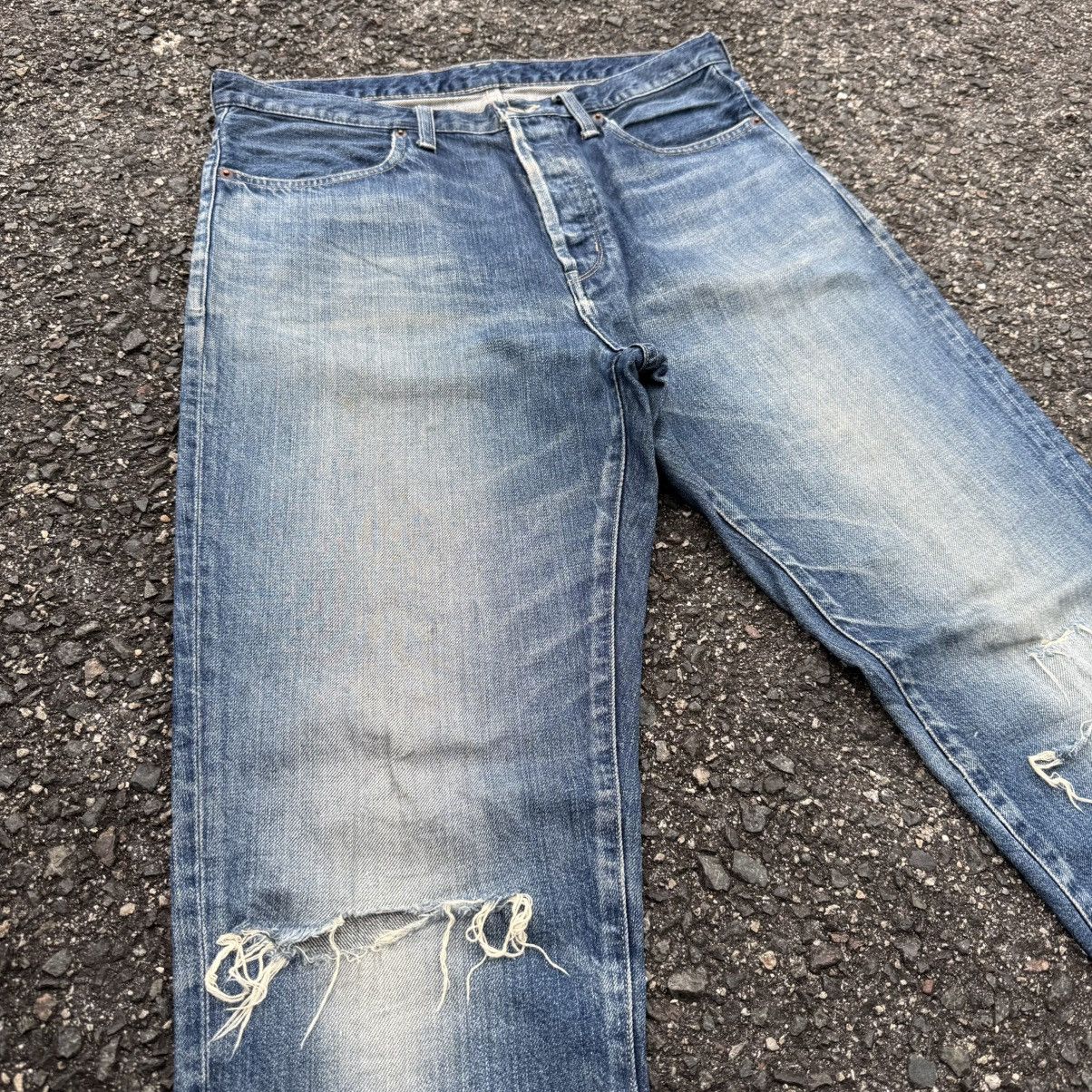 Japanese Brand VINTAGE YUNAHICA BUTTON FLY DENIM RIPPEP JEANS PANT Size US 33 - 9 Thumbnail