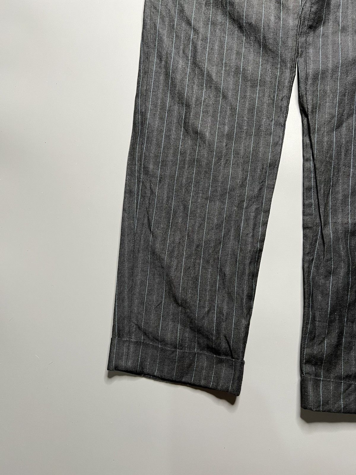 Comme des Garcons Homme CDG homme Pinstripe Fold Hem Wool Trouser Size US 32 / EU 48 - 4 Thumbnail