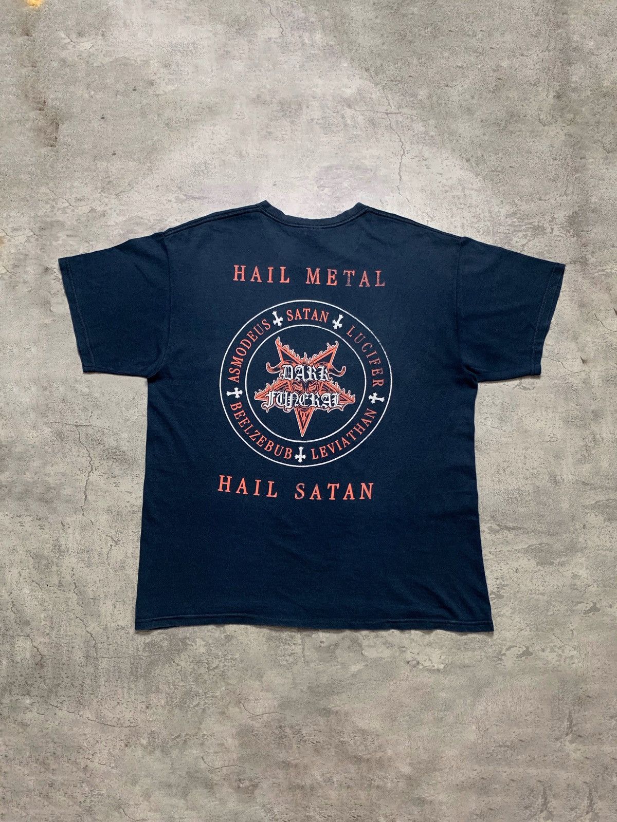 Band Tees 2000 Dark Funeral hail metal hail Satan Black Metal Band Tee Size US L / EU 52-54 / 3 - 2 Thumbnail