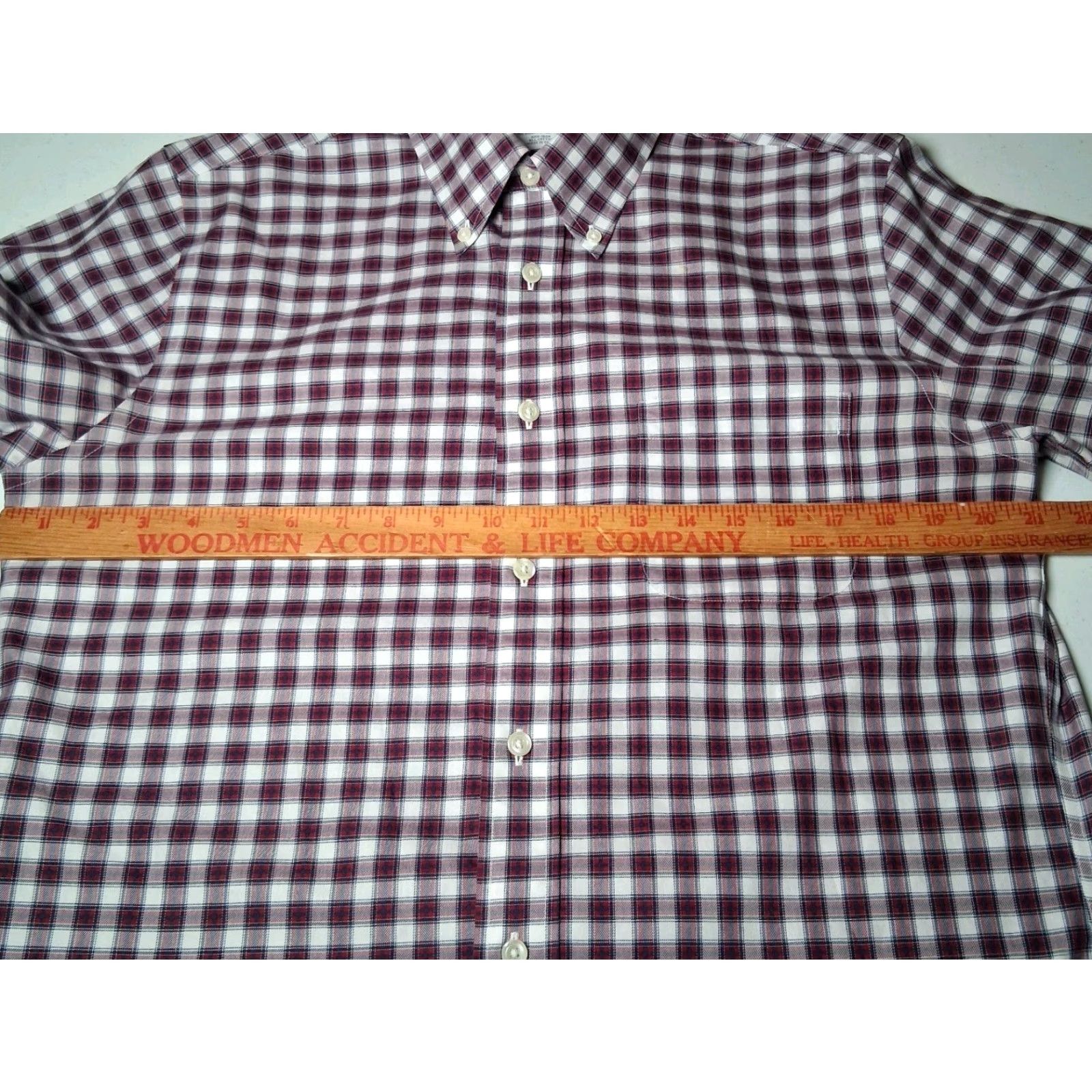 Brooks Brothers Brooks Brothers Dress Shirt Men Medium Regent Fit White Red Blue Plaid Button Down Shirt Size US M / EU 48-50 / 2 - 4 Thumbnail
