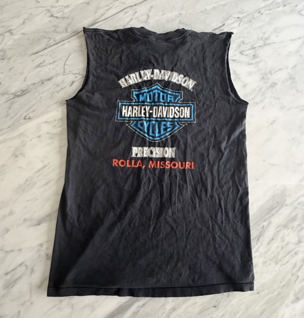 Harley Davidson Vintage Harley-Davidson Wolf Biker Cutoff Sleeveless Tee Size US L / EU 52-54 / 3 - 3 Thumbnail