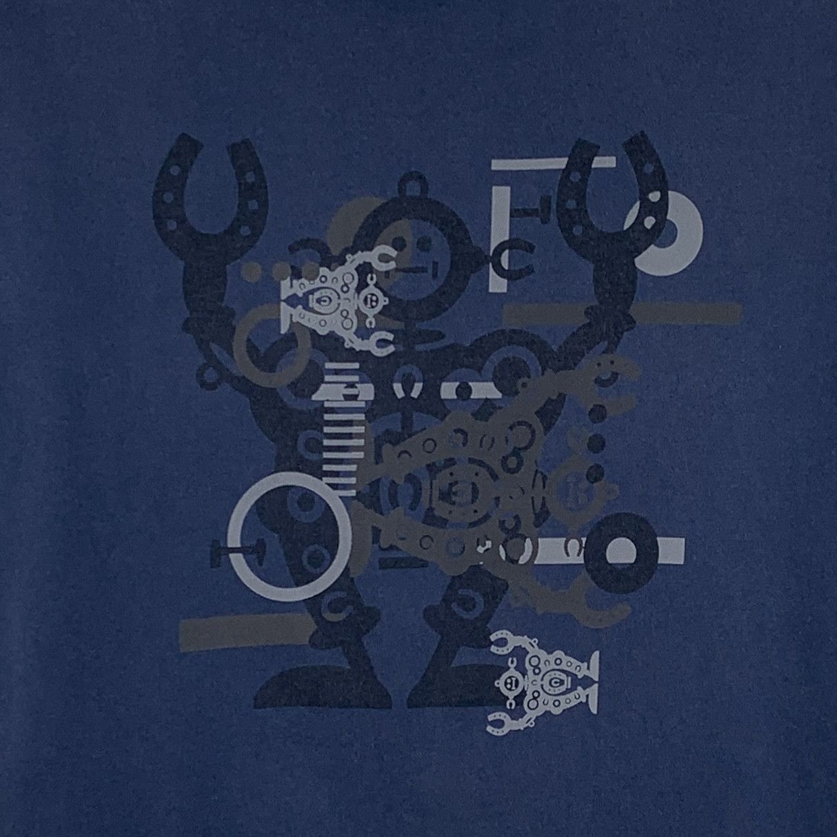 Hermes Hermes Navy Robot Print Cotton T-Shirt M Size US M / EU 48-50 / 2 - 9 Thumbnail