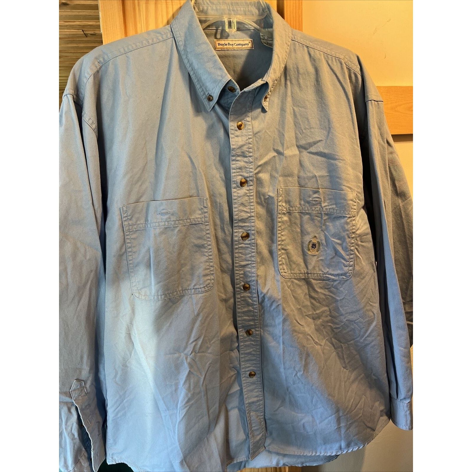 Bugle Boy Bugle Boy Company Vintage Men’s L Blue Button Cotton Shirt Size US L / EU 52-54 / 3 - 2 Thumbnail
