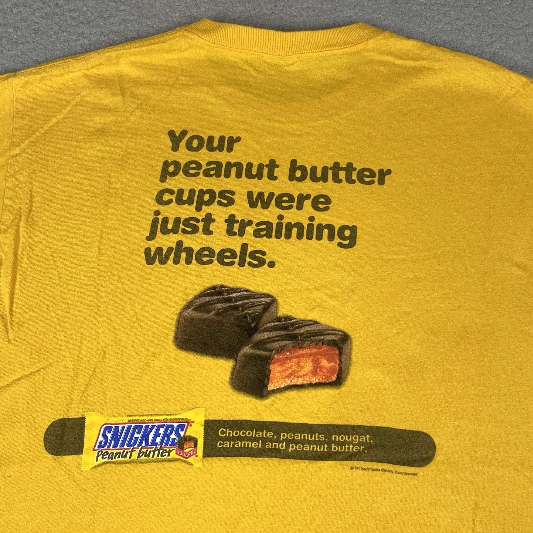 Vintage VINTAGE Snickers T Shirt Adult M Yellow Peanut Butter y2k Snack Candy Tee M Mens Size US M / EU 48-50 / 2 - 2 Thumbnail