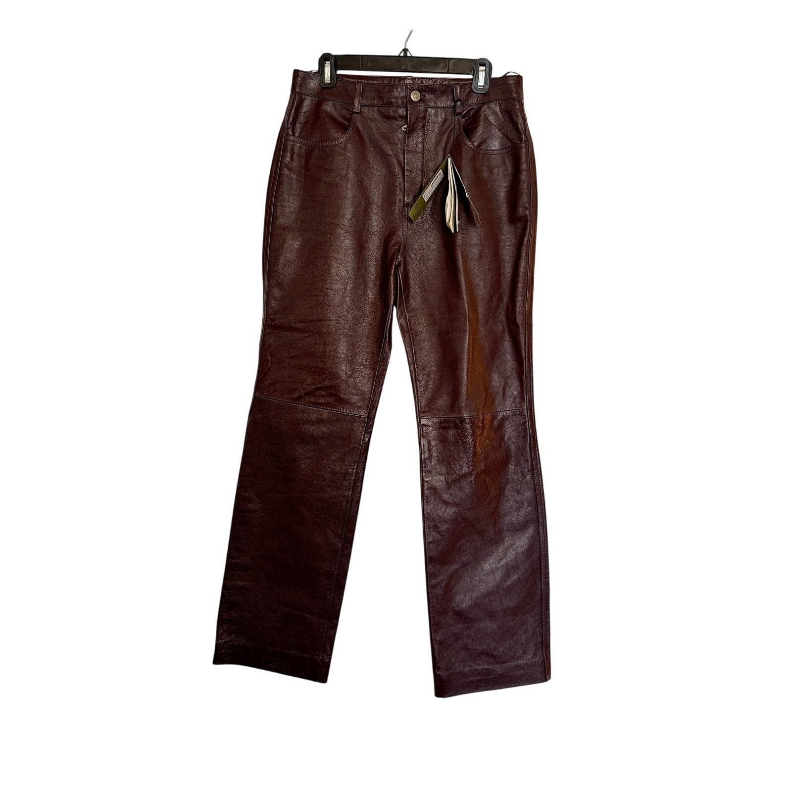Gucci Gucci NWT Bordeaux Soft Calf Leather Pants Size 31" - 1 Thumbnail