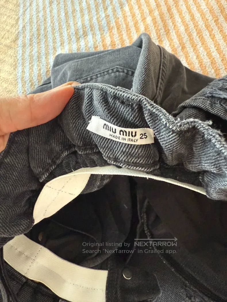 Miu Miu Miu Miu 25 Black and gray letter logo jeans Size 25" / US 0 / IT 36 - 3 Thumbnail