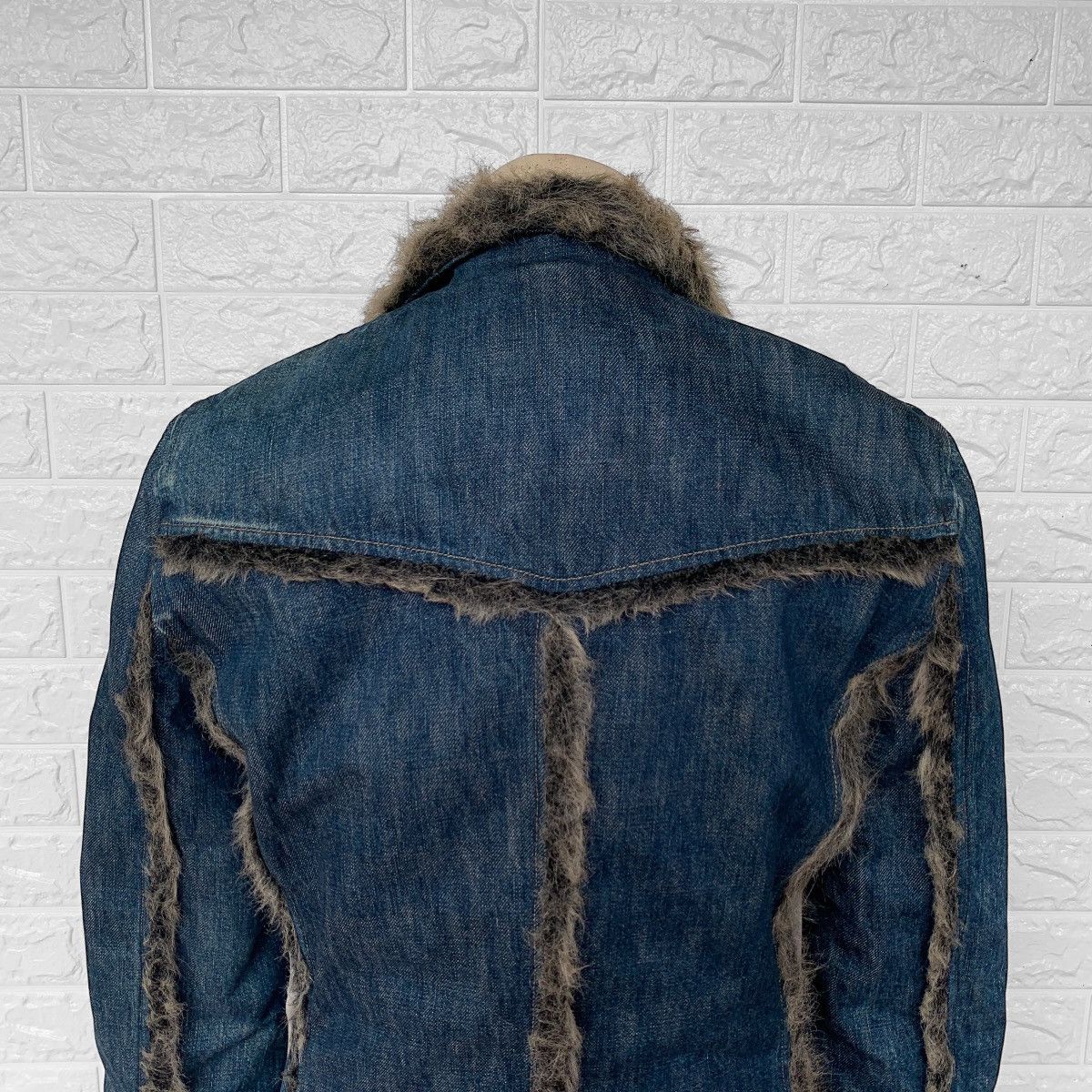 Backbone VINTAGE BACKBONE JAPAN FAUX FUR TRIM BLUE DENIM JACKET Size M / US 6-8 / IT 42-44 - 8 Thumbnail