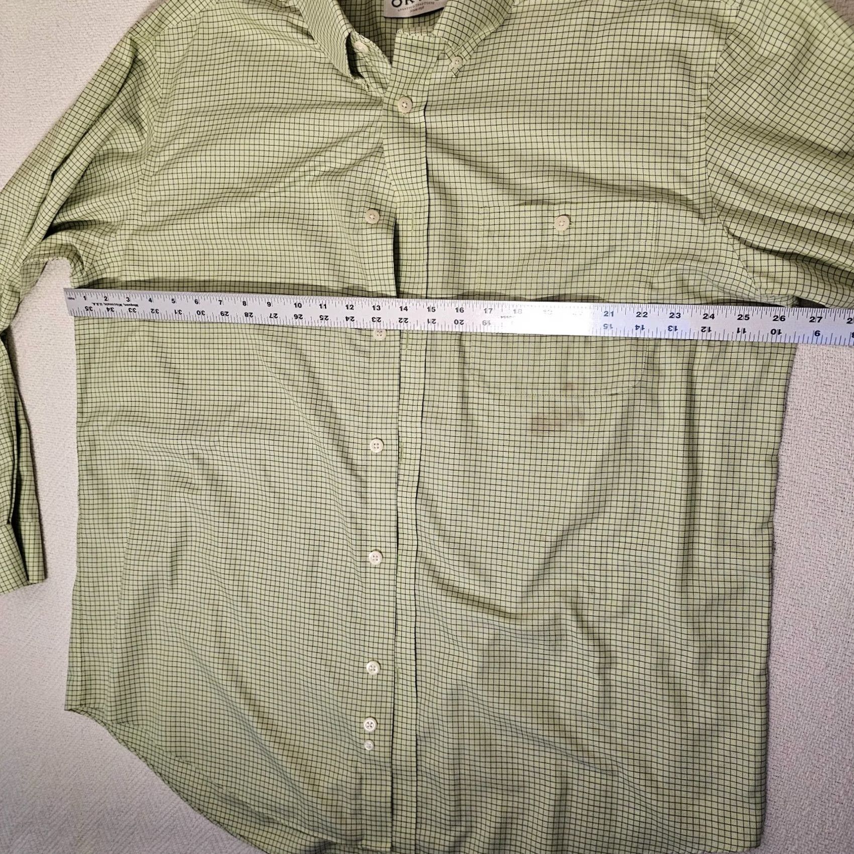 Orvis Orvis Shirt Button-Down Long Sleeve 100% Cotton Green XL Mens Casual Size US XL / EU 56 / 4 - 7 Thumbnail