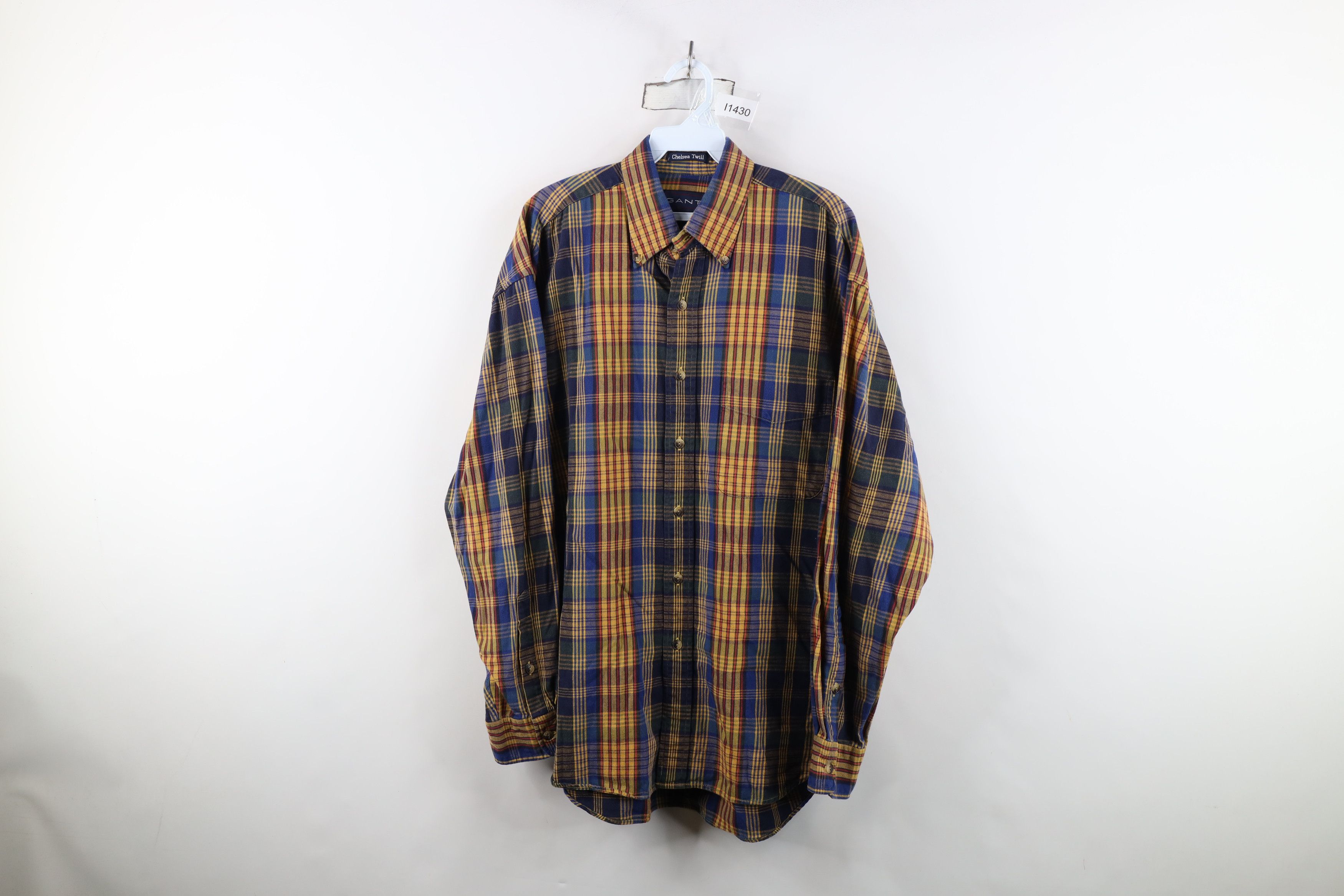Vintage Vintage 90s Streetwear Cotton Twill Button Down Shirt Plaid Size US M / EU 48-50 / 2 - 1 Thumbnail