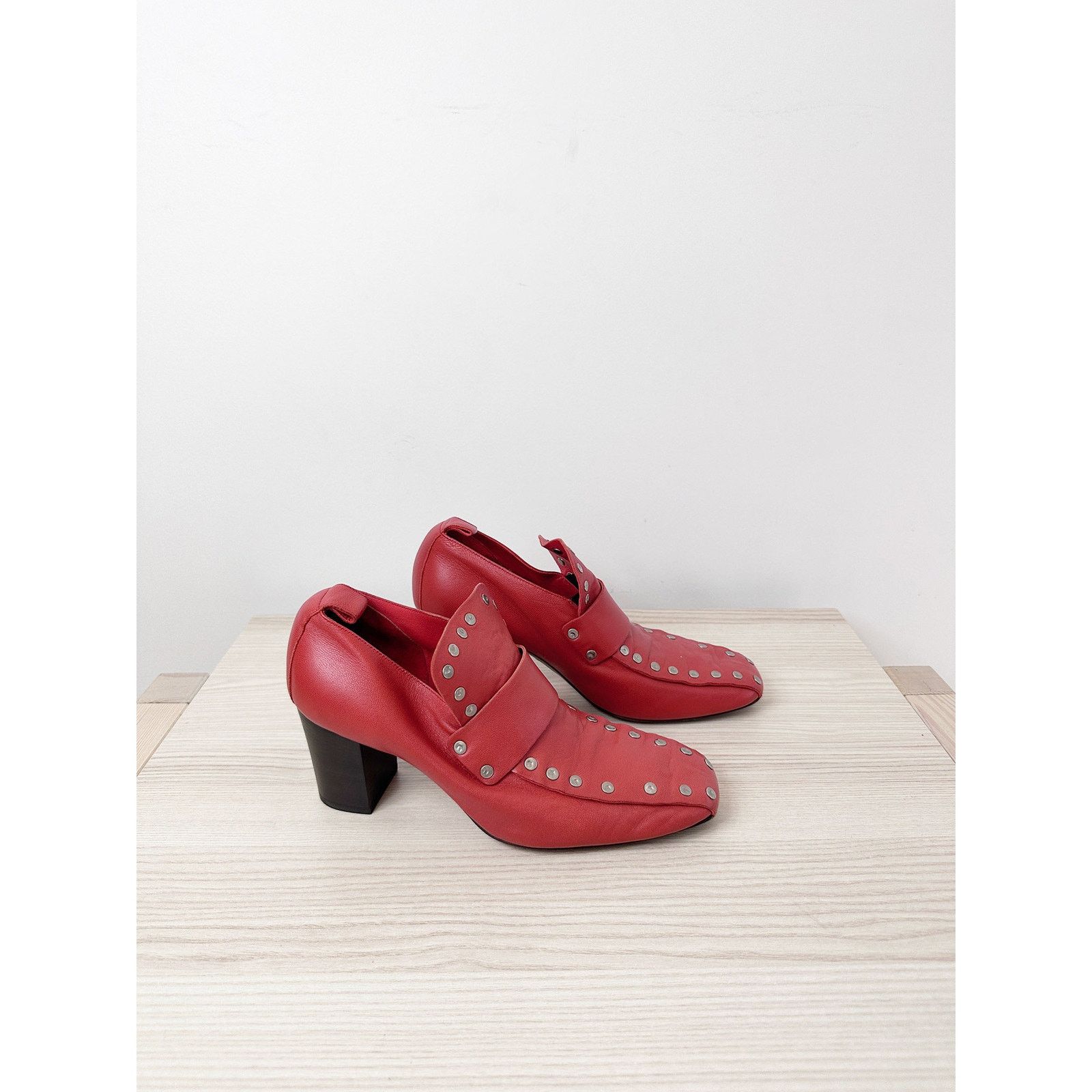Celine Celine by Phoebe Philo Red Moccasin Pumps Size US 6 / IT 36 - 7 Thumbnail