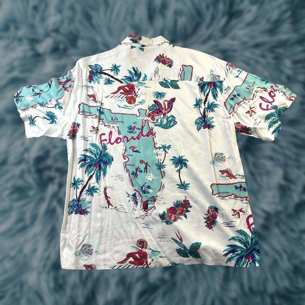 Vintage Vintage Florida Hawaiian Shirt Large Button Up Loop Collar Camp Surf Mens Cotton Rayon Size US L / EU 52-54 / 3 - 1 Thumbnail