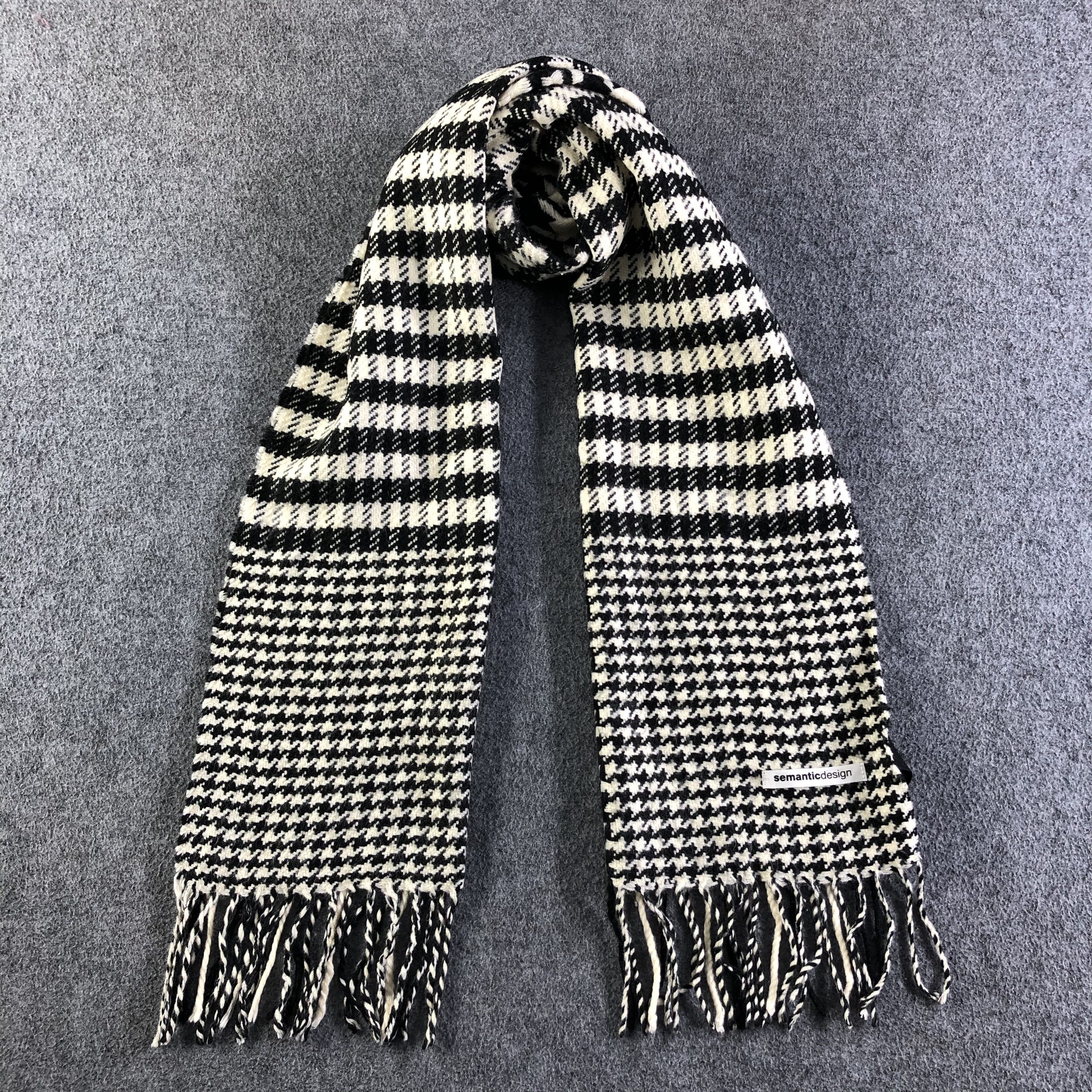 semanticdesign Semantic Design Houndstooth Scarf / Muffler / Neckwear P048 Size ONE SIZE - 1 Thumbnail