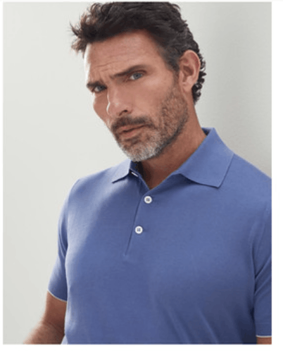 image of Brunello Cucinelli O1W1Db10524 Polo Sweaters In Blue, Men's (Size XL)