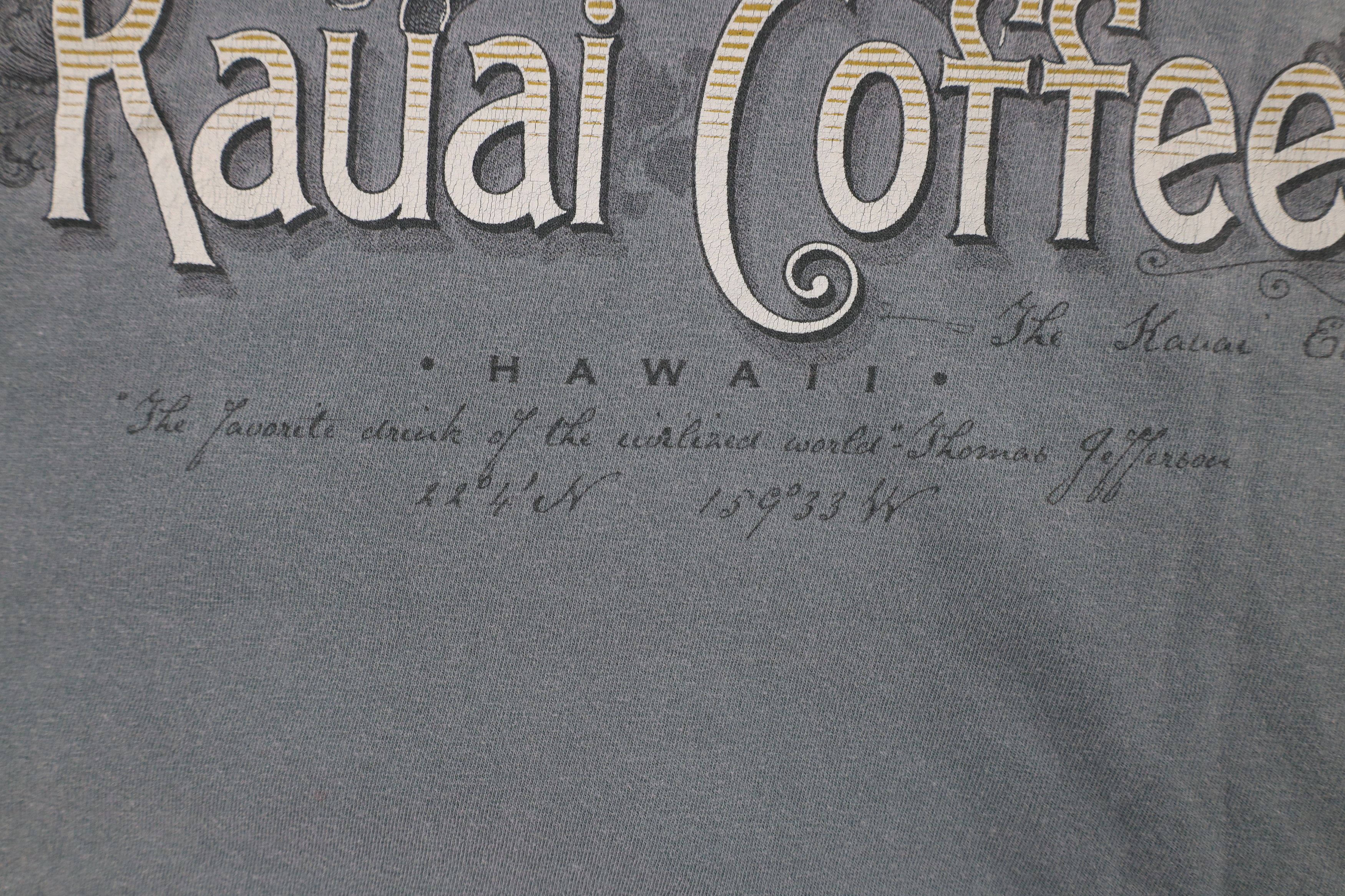 Vintage Vintage 90s Streetwear Stonewash Kauai Coffee T-Shirt Green Size US L / EU 52-54 / 3 - 11 Thumbnail