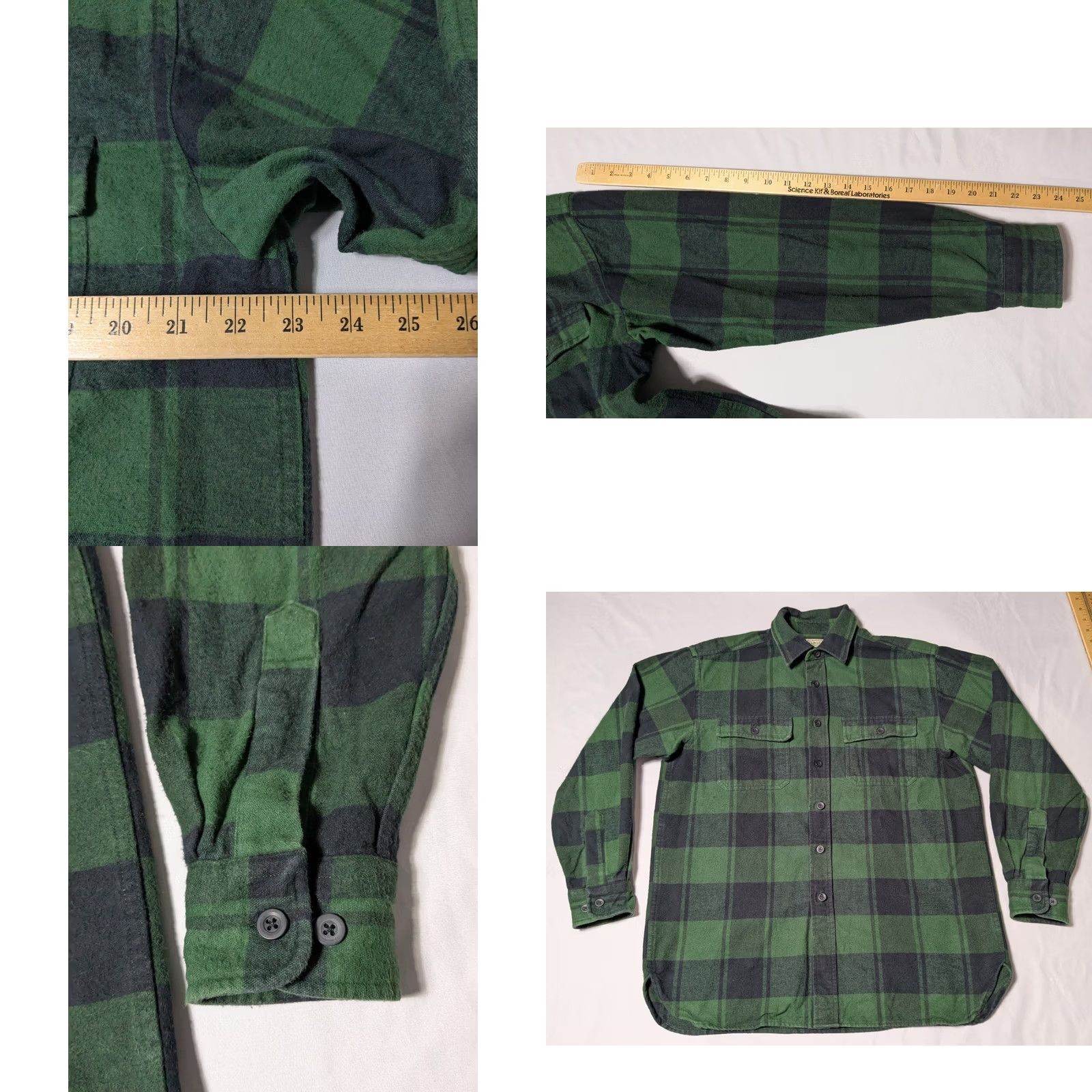 Vintage VTG Y2K L.L. Bean Men MEDIUM-REG Green Plaid Cotton HEAVYWEIGHT Flannel Shirt Size US M / EU 48-50 / 2 - 8 Thumbnail