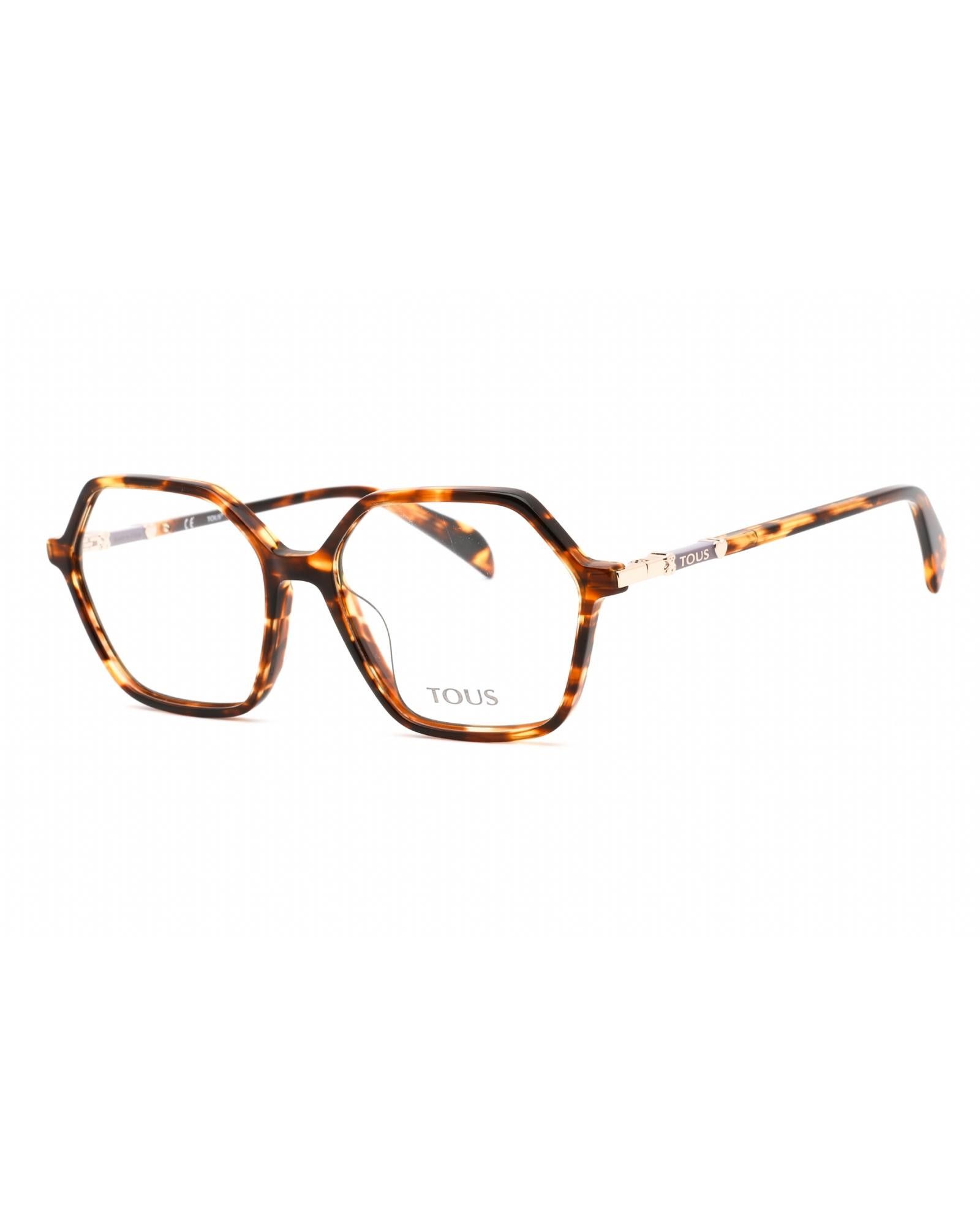 image of Tous Vtob31 Eyeglasses Shiny Brown Havana/yellow / Clear Lens, Men's