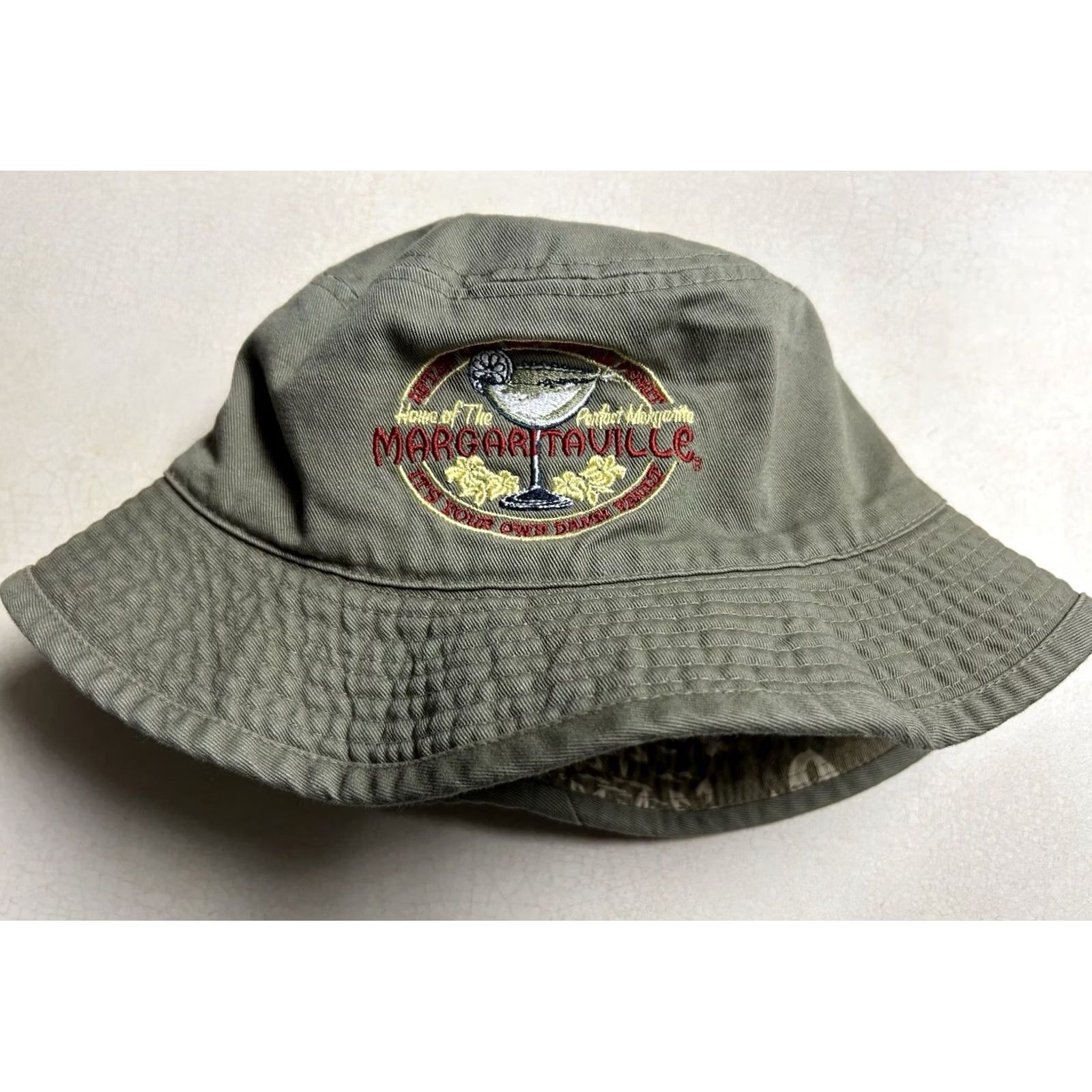Vintage VINTAGE Margaritaville Tequila Bucket Hat Beige Unisex Adults One Size Beige Canvas Cotton Bucket Hat Casual Outdoor Mens Womens Size ONE SIZE - 2 Thumbnail